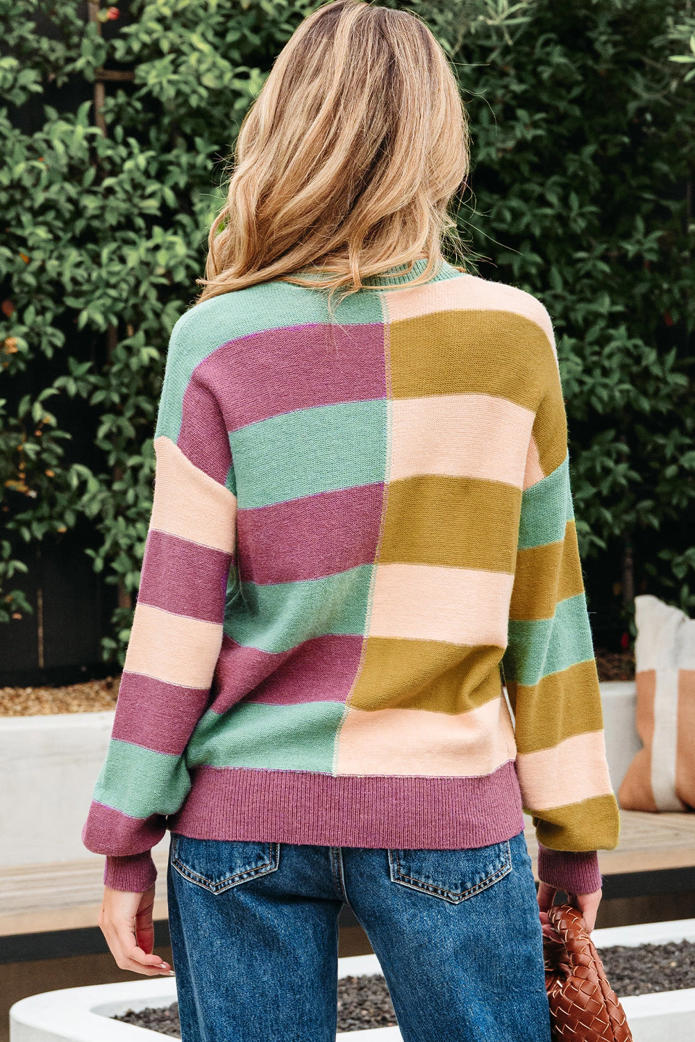 Threaded Pear Women's Isabelle Ribbed Edge Casual Sweater