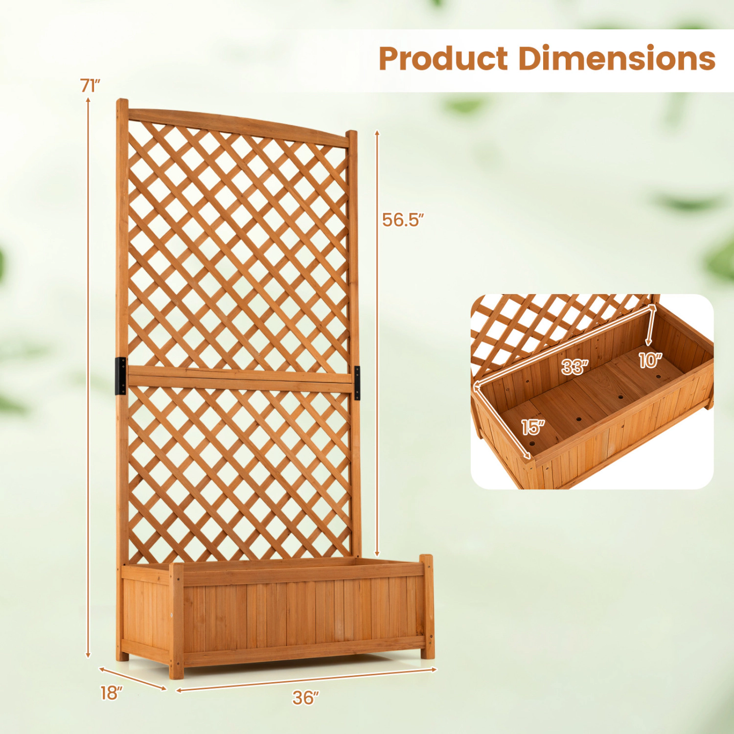 Hivvago Garden Planter with Climbing Trellis