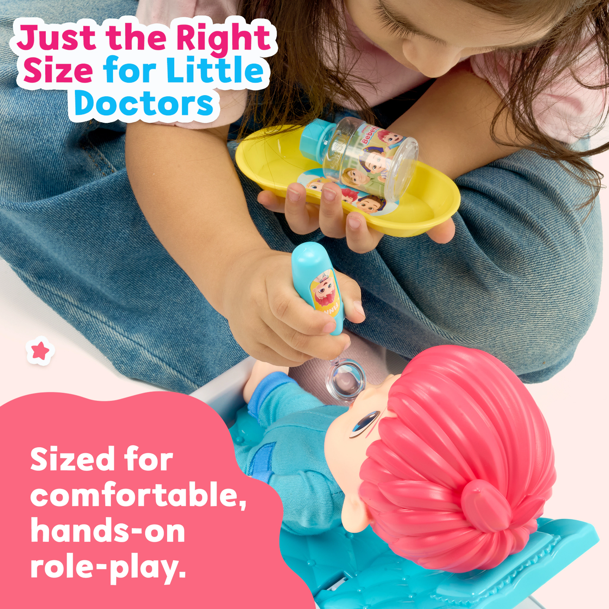 Bebefinn Kids Nursing Doll Set - Pretend Feeding Baby Doll Playset with Accessories