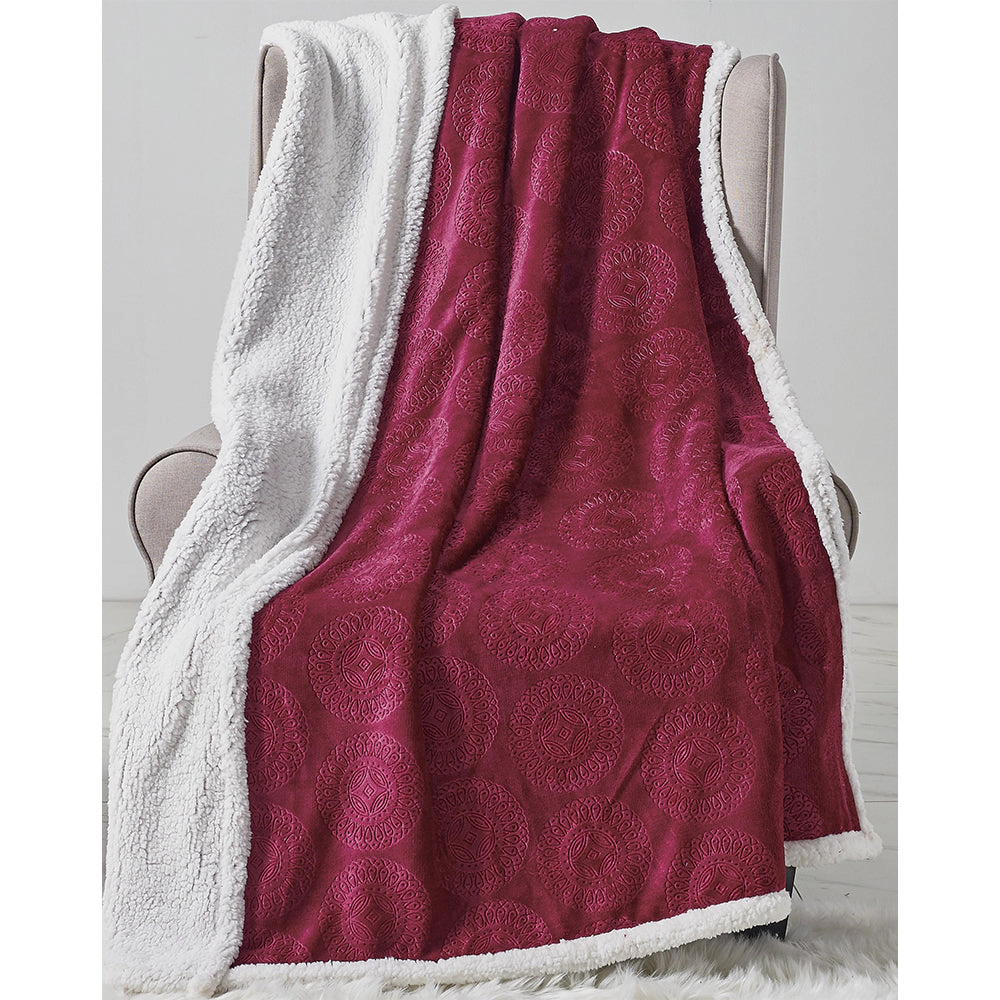 Plazatex Caesar Sherpa Decorative Super Soft Throw Blanket for Sleep/Decor 50" x 60