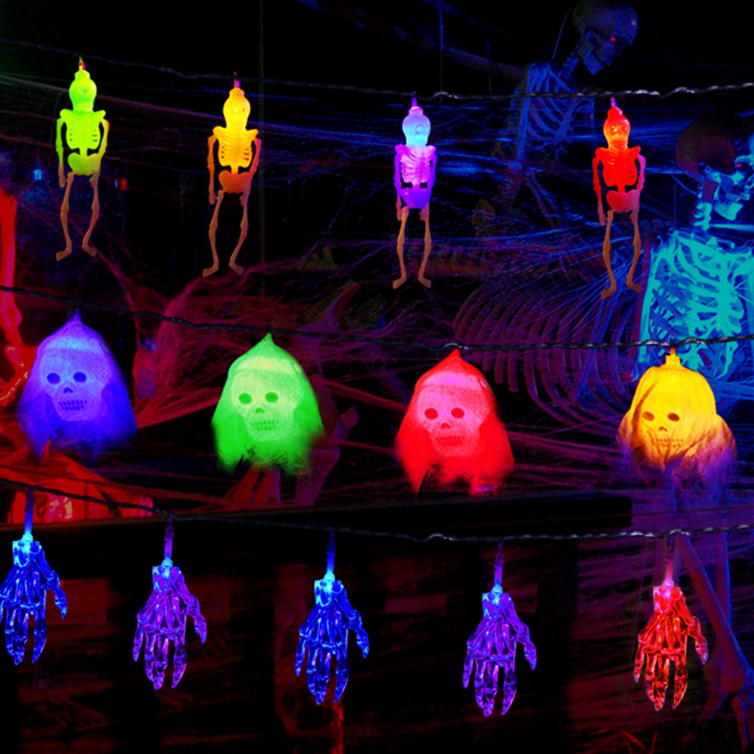 GBruno 3D Halloween String Lights Set, 50 LEDs, 24ft