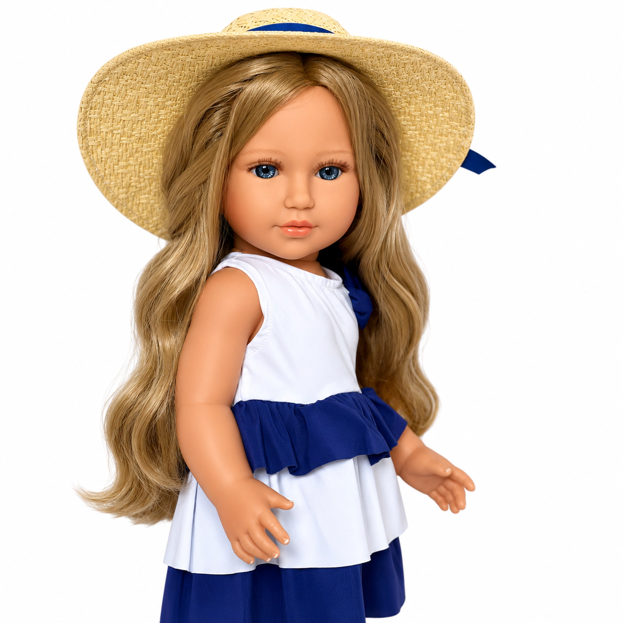 Kennedy and Friends Girl Doll  Ivana 18 InchDoll in Nautical Summer Dress with Sun Hat and Sandals