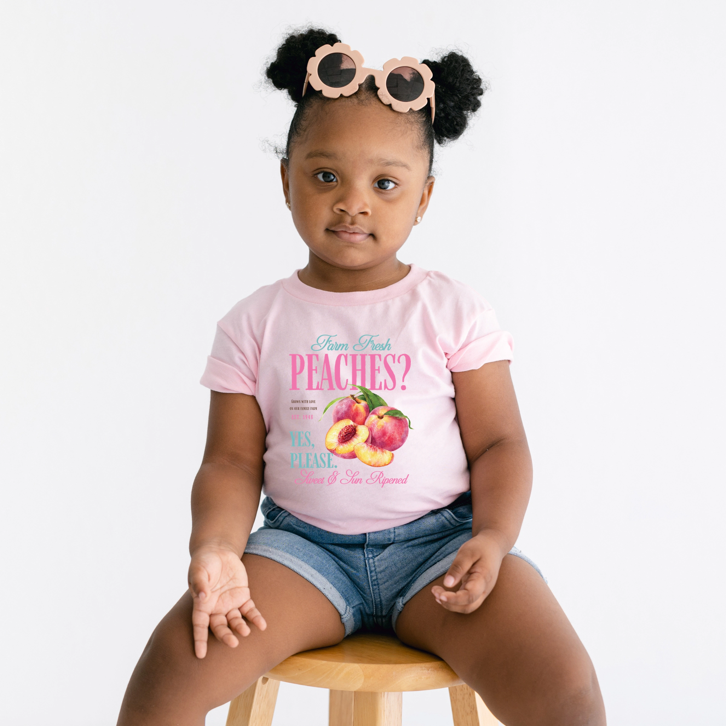 The Juniper Shop - Farm Fresh Peaches Toddler Short Sleeve Graphic T-Shirt