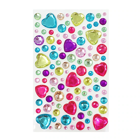 Wrapables Acrylic Self Adhesive Crystal Rhinestone Gem Stickers, Hearts ...