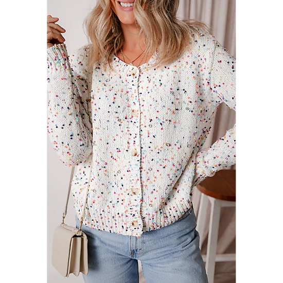 Threaded Pear Women's Vienna Rhinestone Decor Confetti Sweater