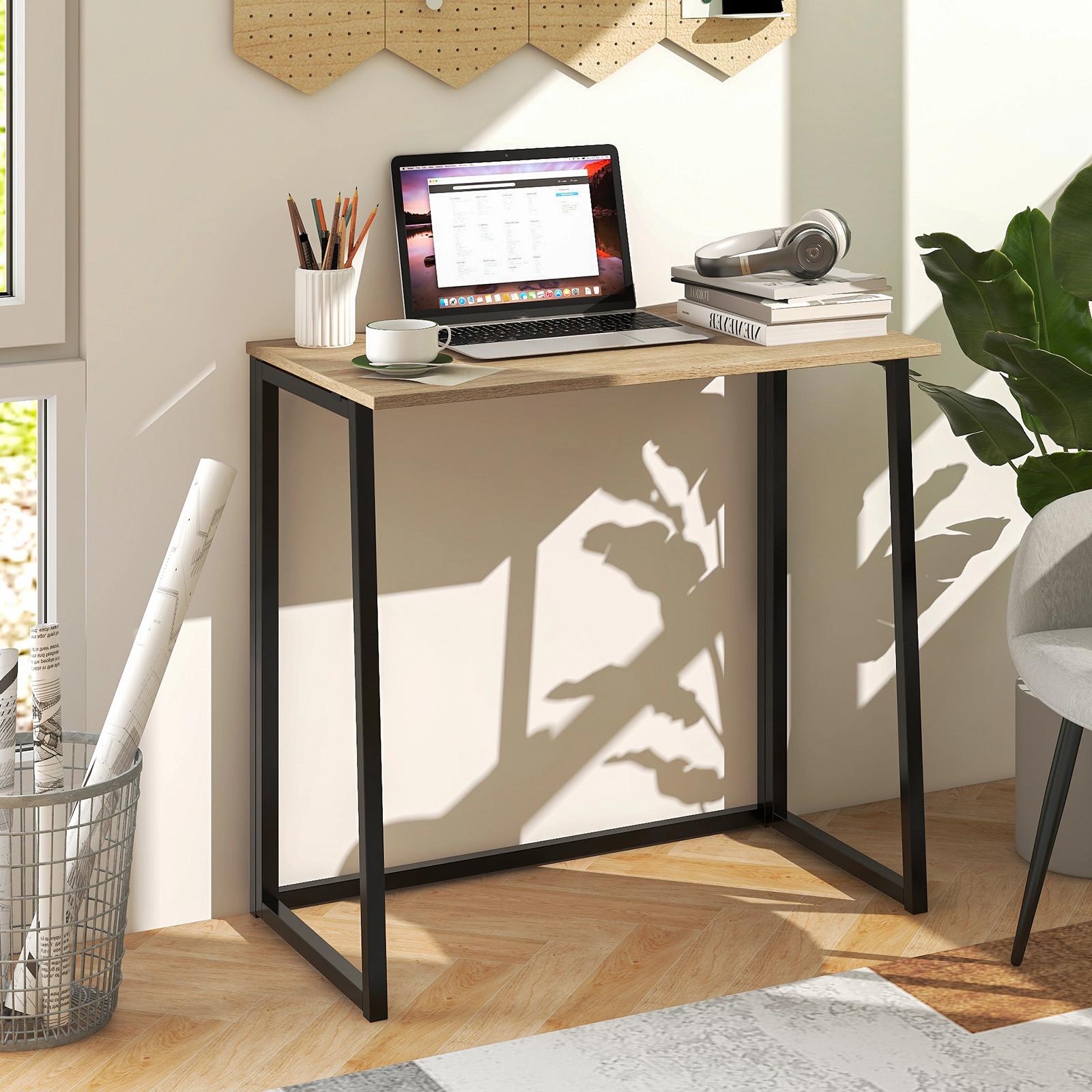 SlickBlue Folding Laptop Desk with Compact Storage Design