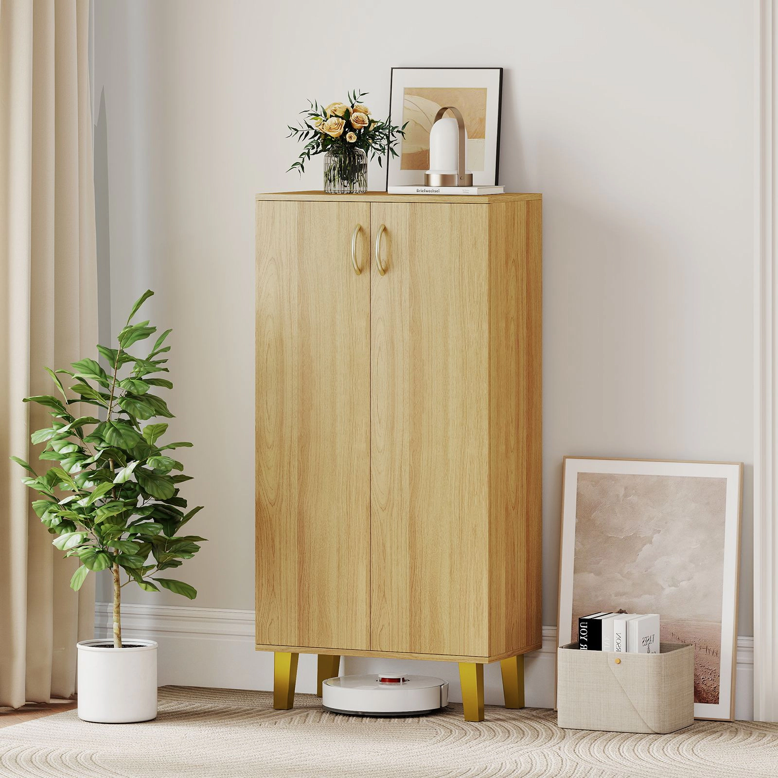 SlickBlue 6-Tier Shoe Storage Cabinet with Doors and Adjustable Shelves