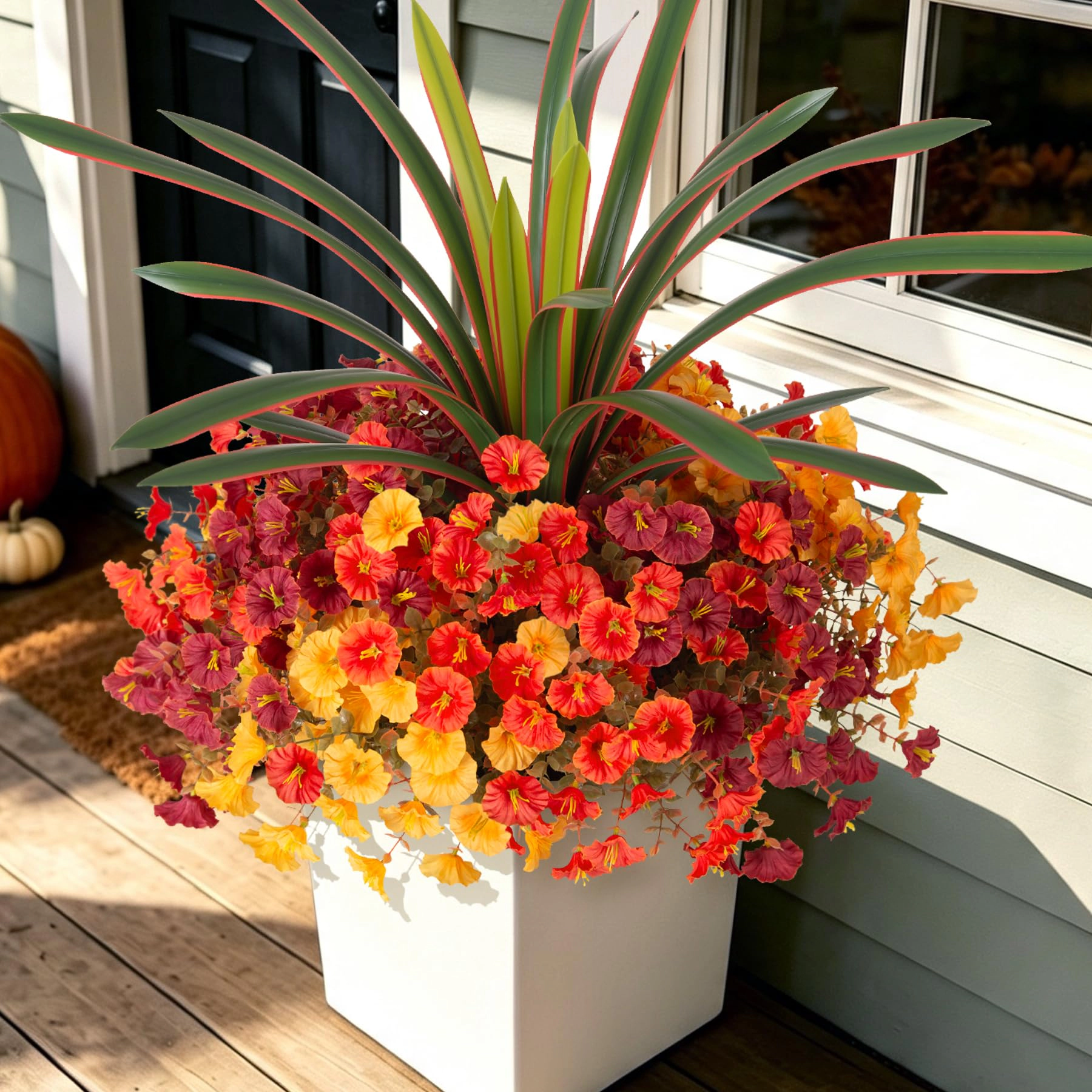 PUPWE Artificial Flowers For Outdoors Plants Uv Resistant Outside