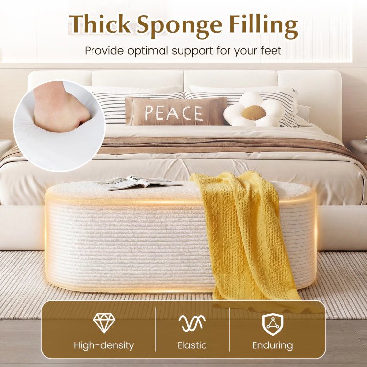 Hivvago Upholstered Ottoman Bench With High-Density Sponge