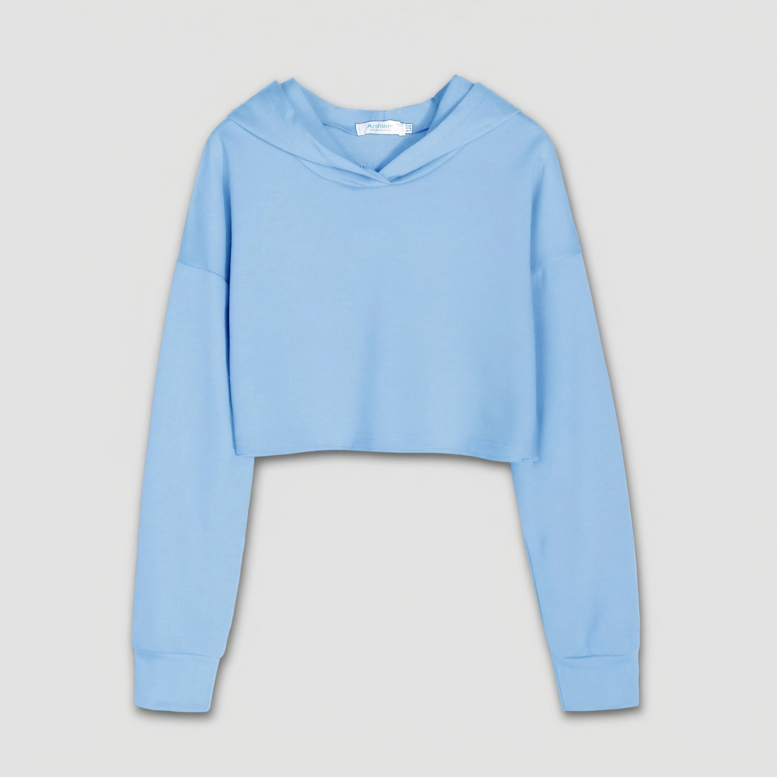 Arshiner Girl's Cropped Striped Sleeve Long Hoodie Pullover Sweatshirt