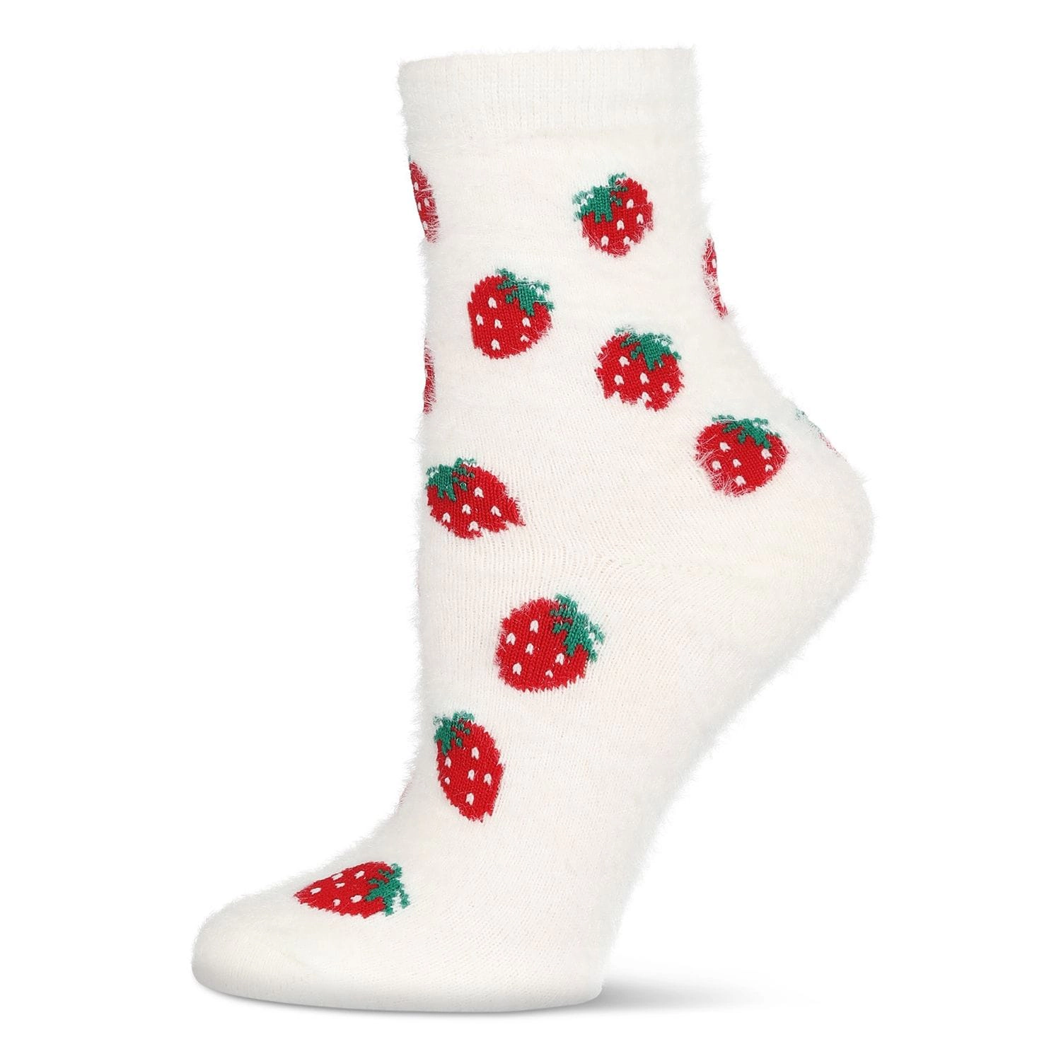 MeMoi Women's Strawberries Cozy Crew Socks