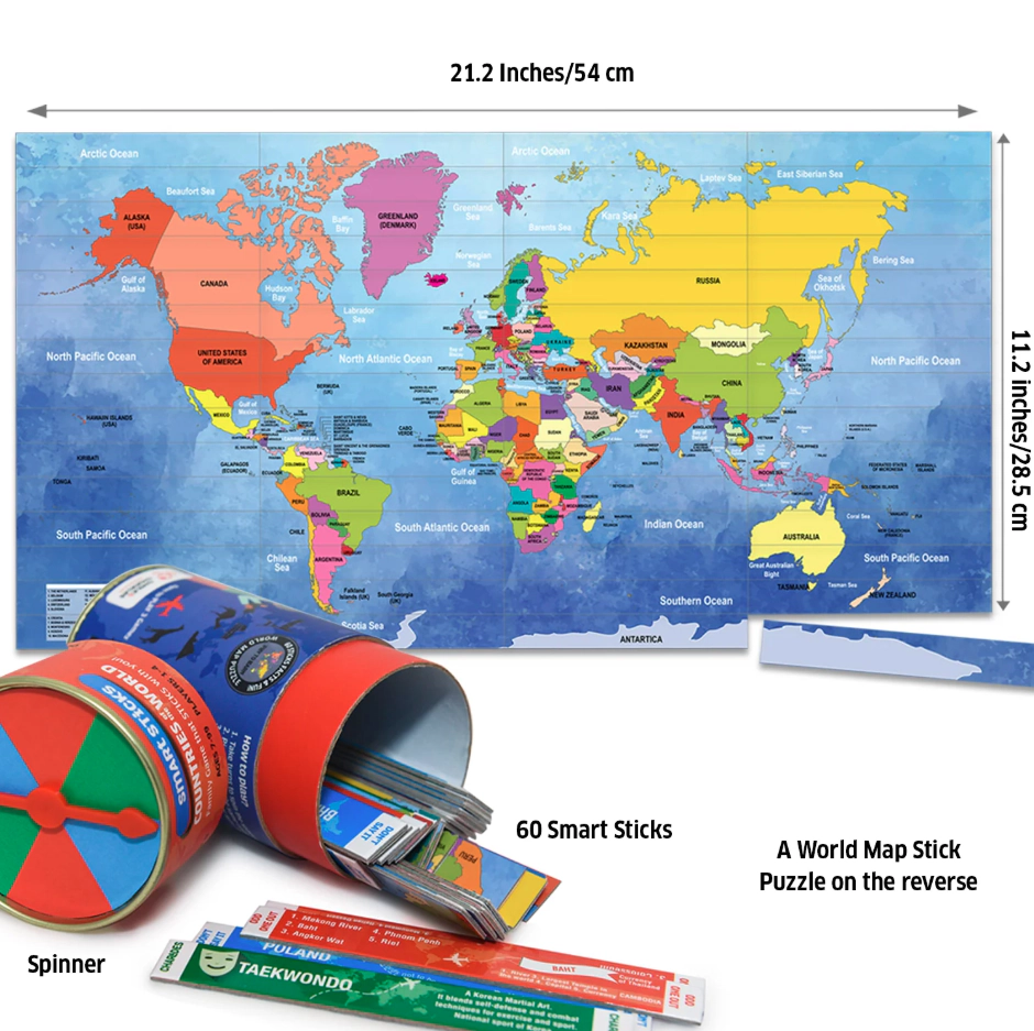 Chalk & Chuckles SMART STICKS-Countries - 1-4 Players