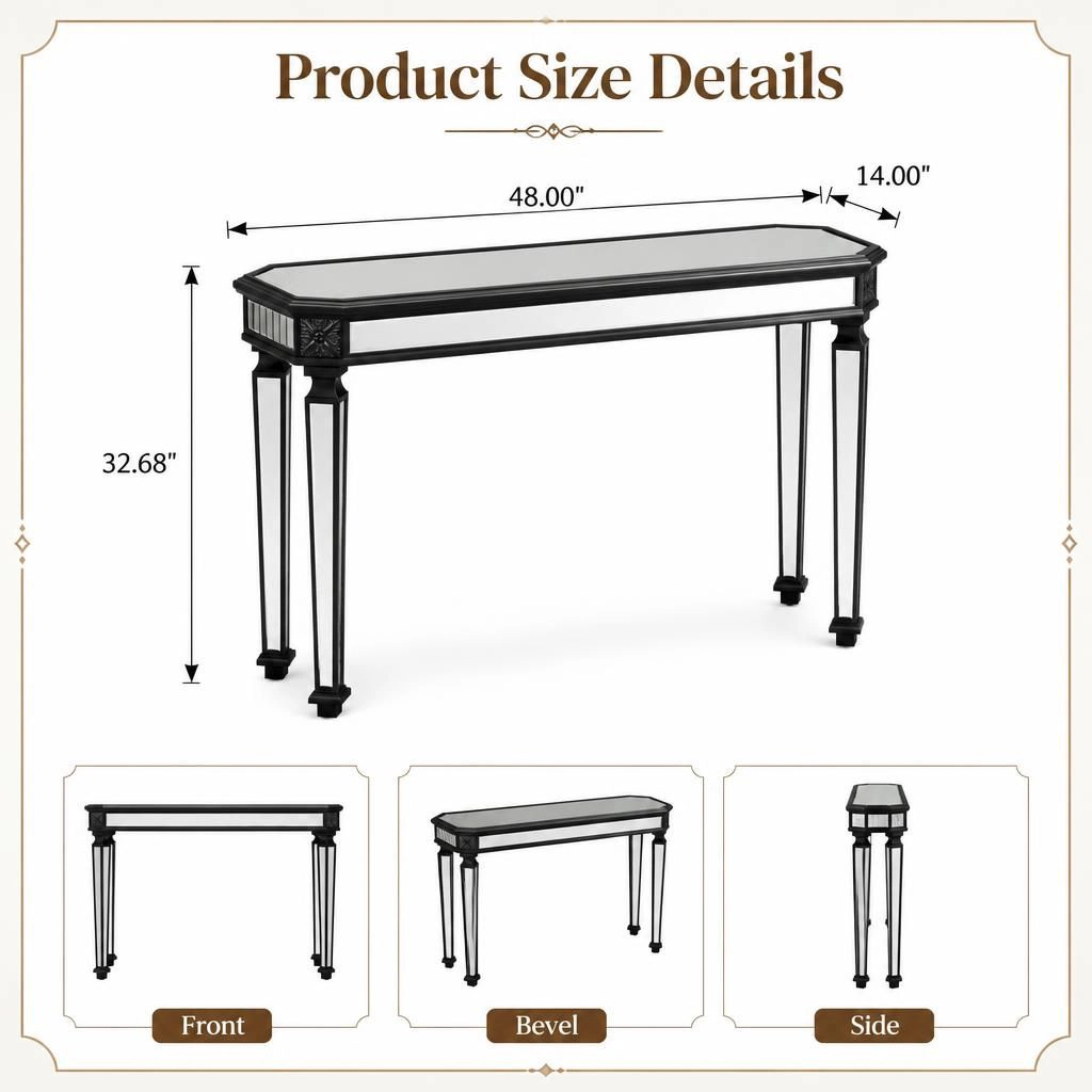 GOODSILO Slim Long Narrow Console Table Solid Wood Frame