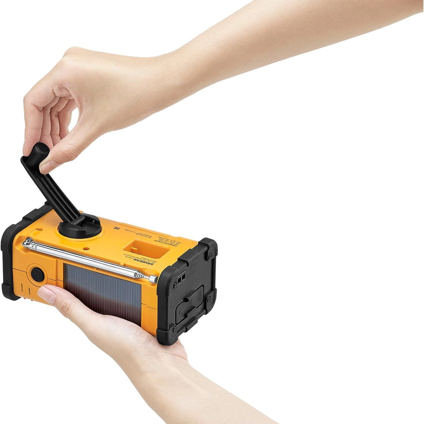 SANGEAN MMR-88 Emergency Radio - AM/FM NOAA, Solar, Hand Crank, USB, Flashlight, Yellow