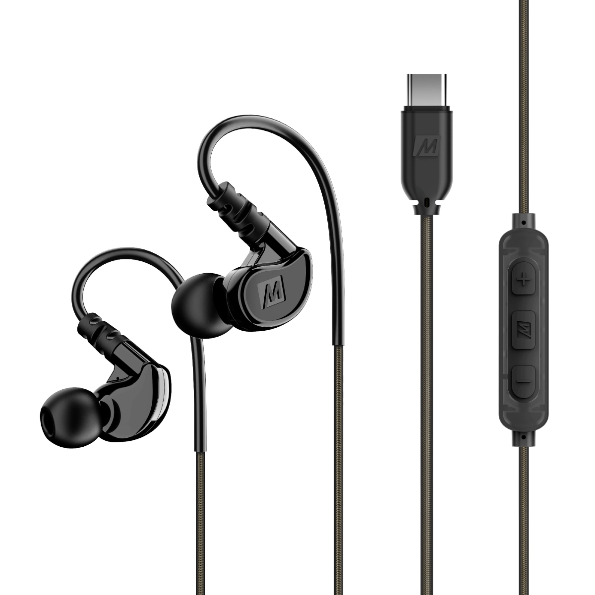 MEE audio M6 In-Ear Sports Headphones with Memory Wire and Headset (USB-C Plug)