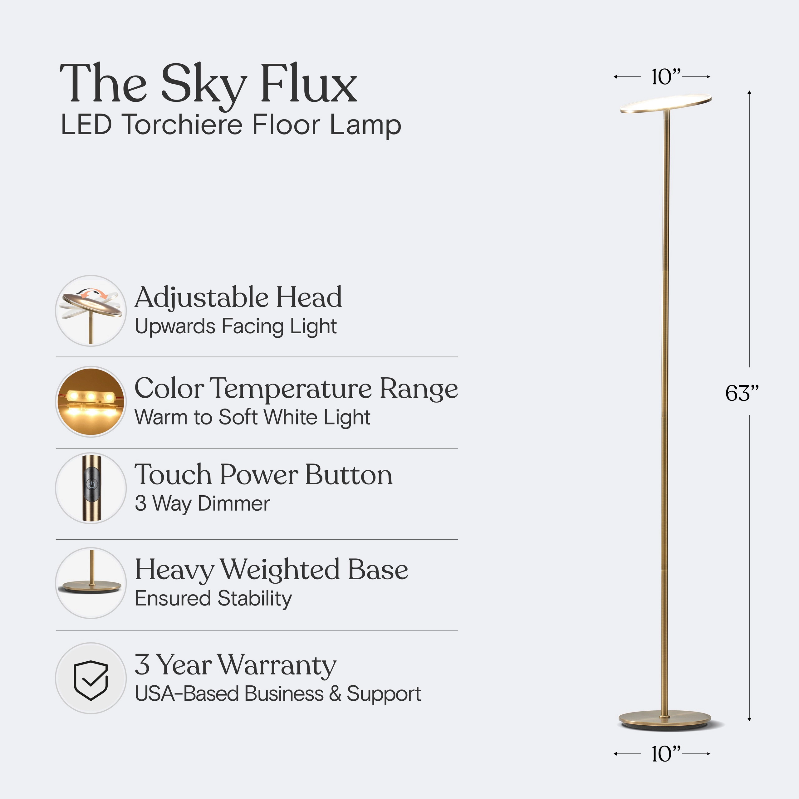 Brightech Sky Flux LED Floor Lamp