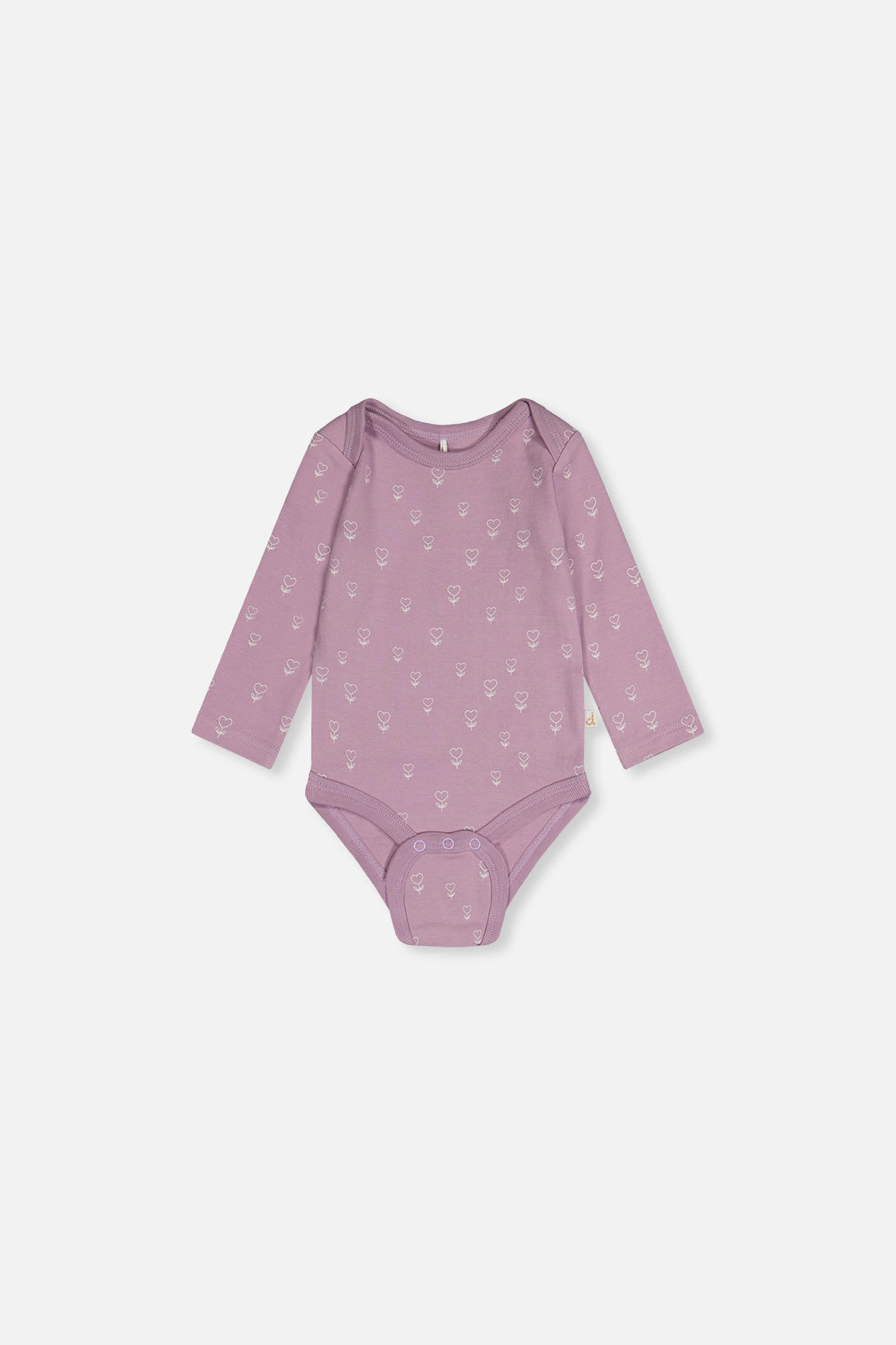 Deux par Girls Organic Cotton Long Sleeve Onesie with Floral Print