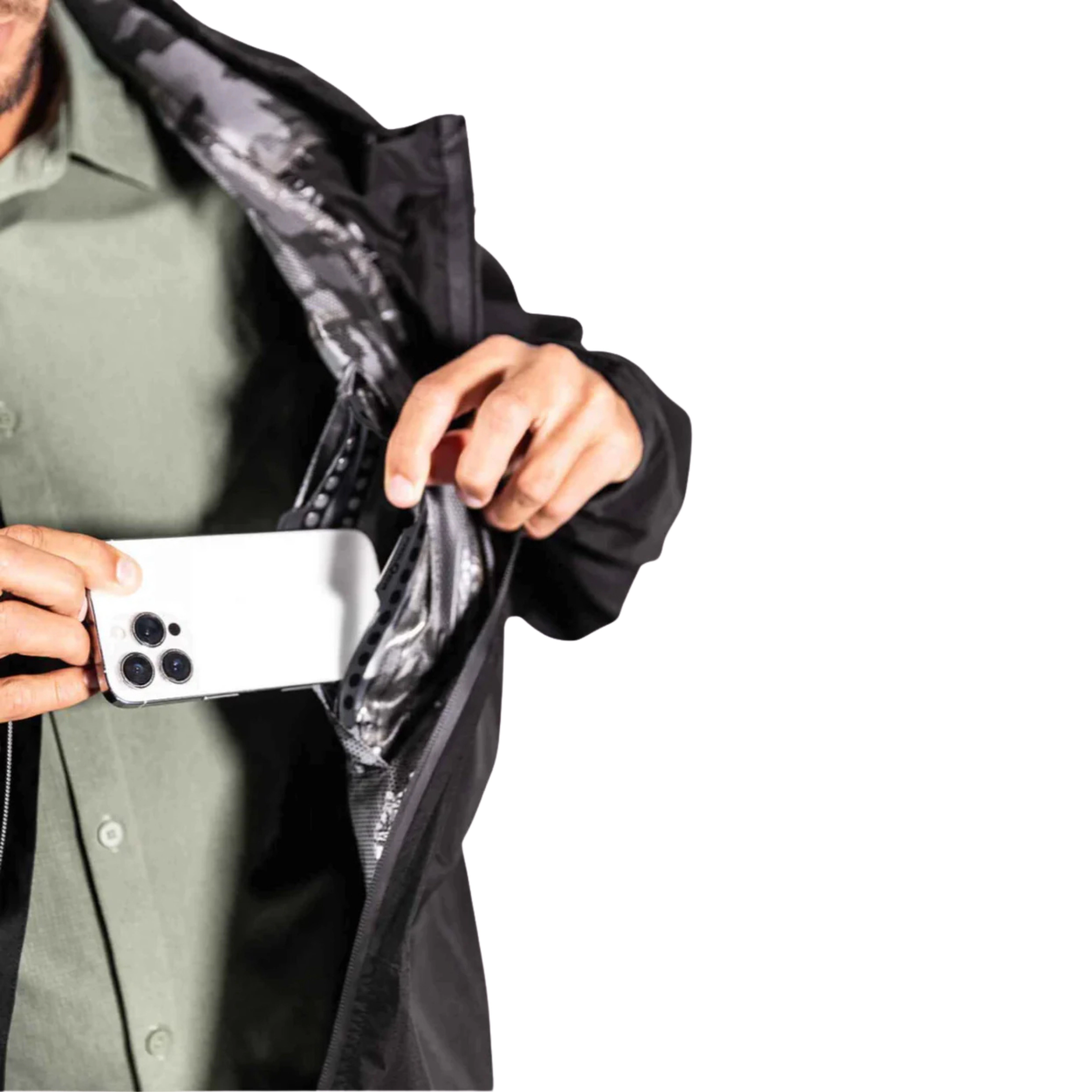 Dry Pocket Men's Light Weight Rain Jacket With Waterproof Pockets
