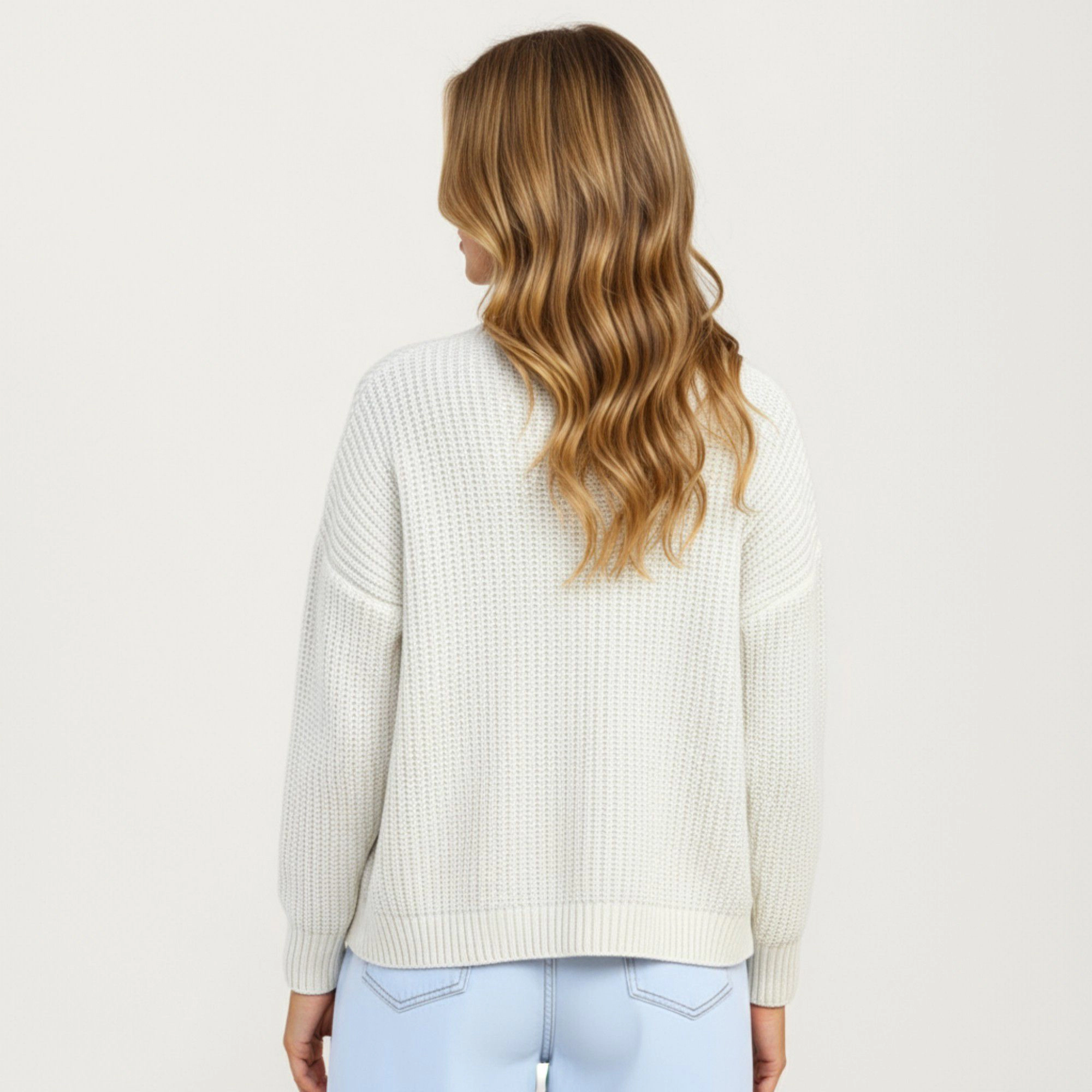 Anna-Kaci Women's Open Front Knit Cardigan with Ribbed Trim and Long Sleeves