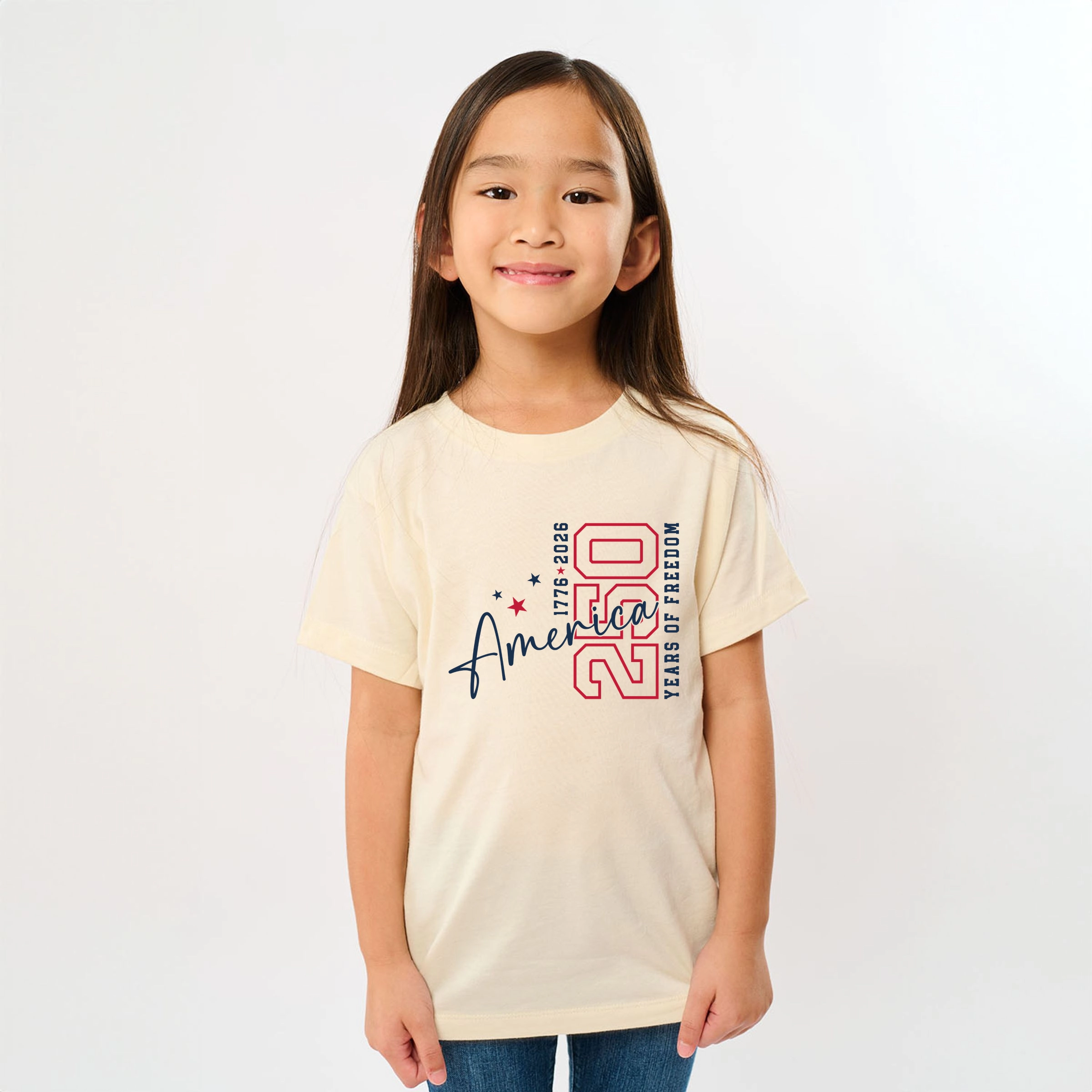The Juniper Shop - America 250 Years of Freedom Outline Youth Short Sleeve Graphic T-Shirt