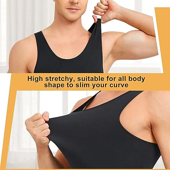 Nebility Mens Sleeveless Compression Bodysuit
