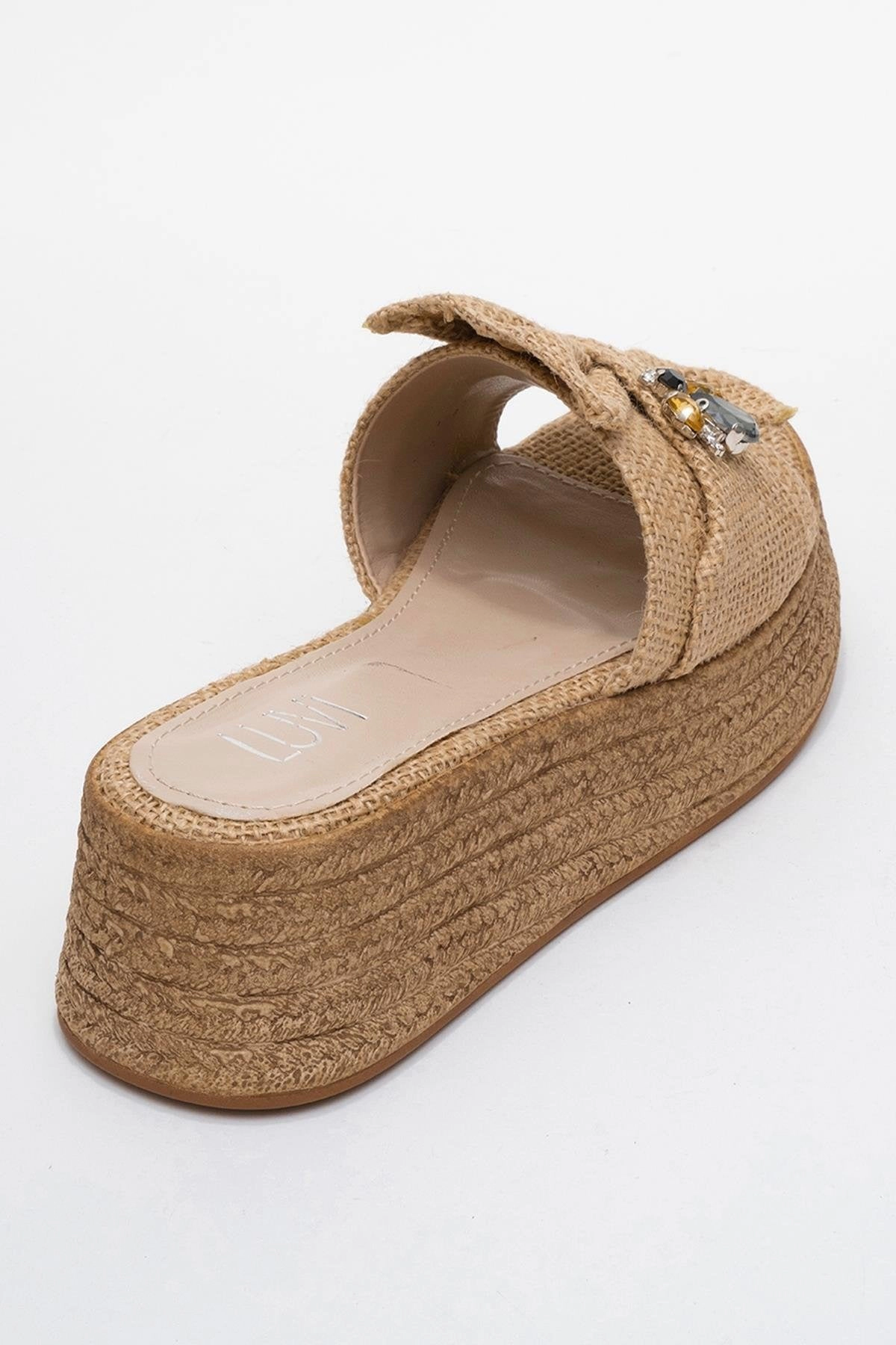 Prologue Shoes Womens Shara Braided Bow & Bee Buckle Platform Sandal