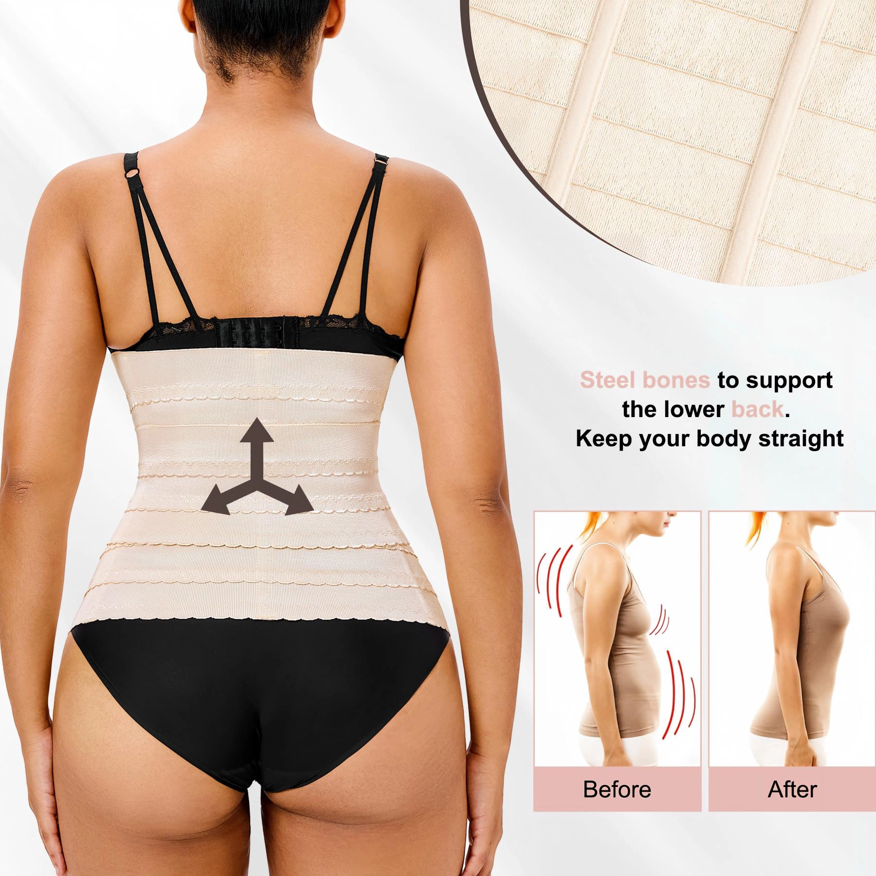 Nebility Womens Waist Trainer Tummy Control Corset Shapewear