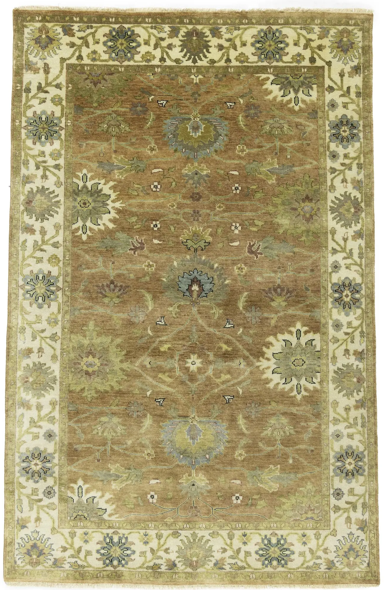 Magic Rugs Light Rust Floral 5x8 Osh Chobi Oriental Rug