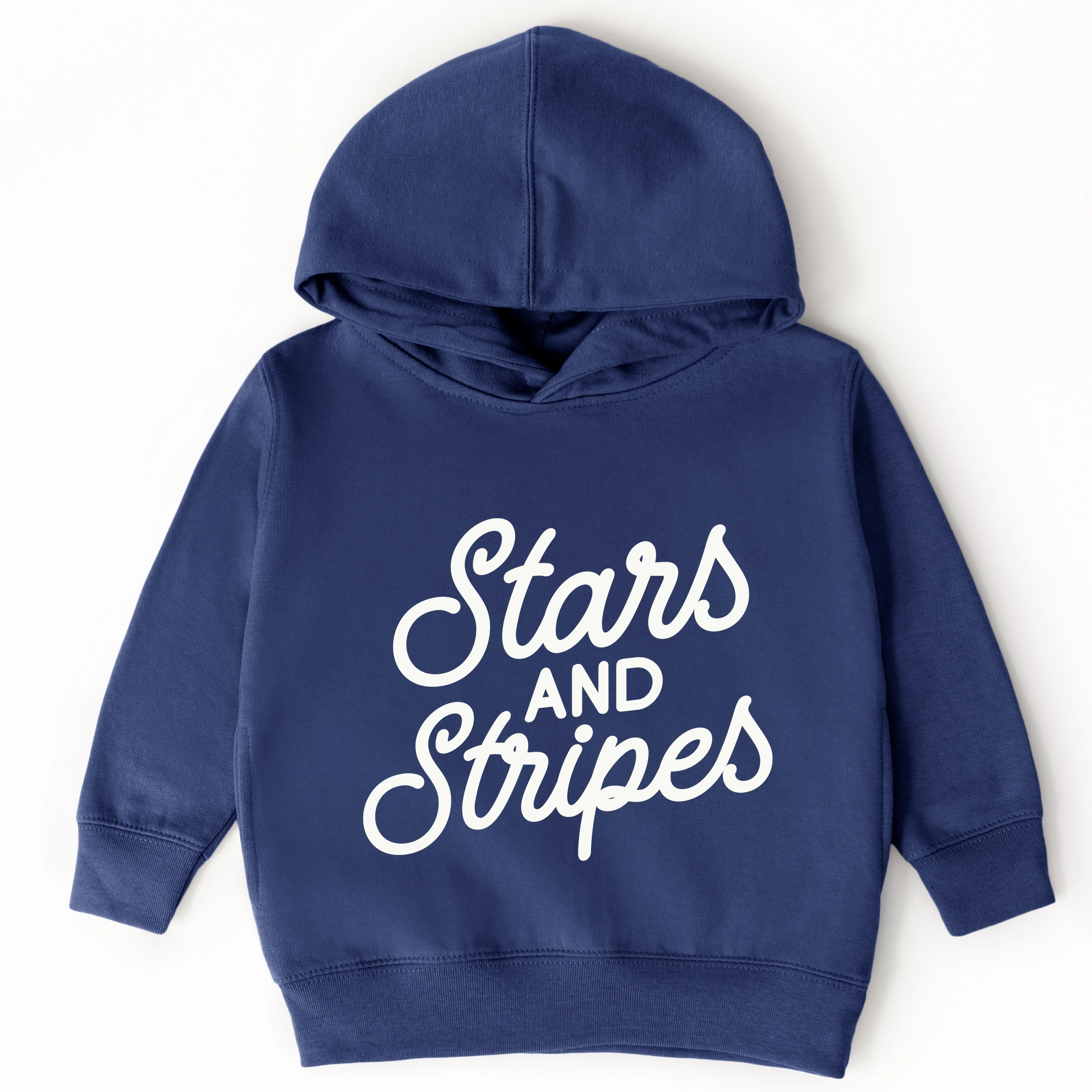 The Juniper Shop - Stars and Stripes Slanted Cursive Puff Print Toddler Hoodie