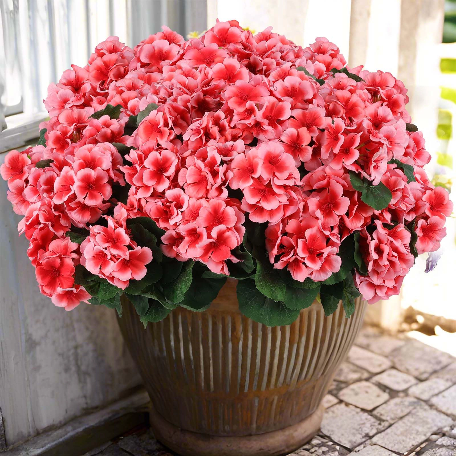PUPWE Artificial Geranium Flowers Outdoor UV Resistant