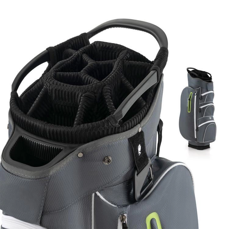 SUGIFT 9.5-in Lightweight Golf Cart Bag Sports Bag 15-Way Top Dividers 10 x 8.5 in Base 33-in Tall 5-lb Polyester Green