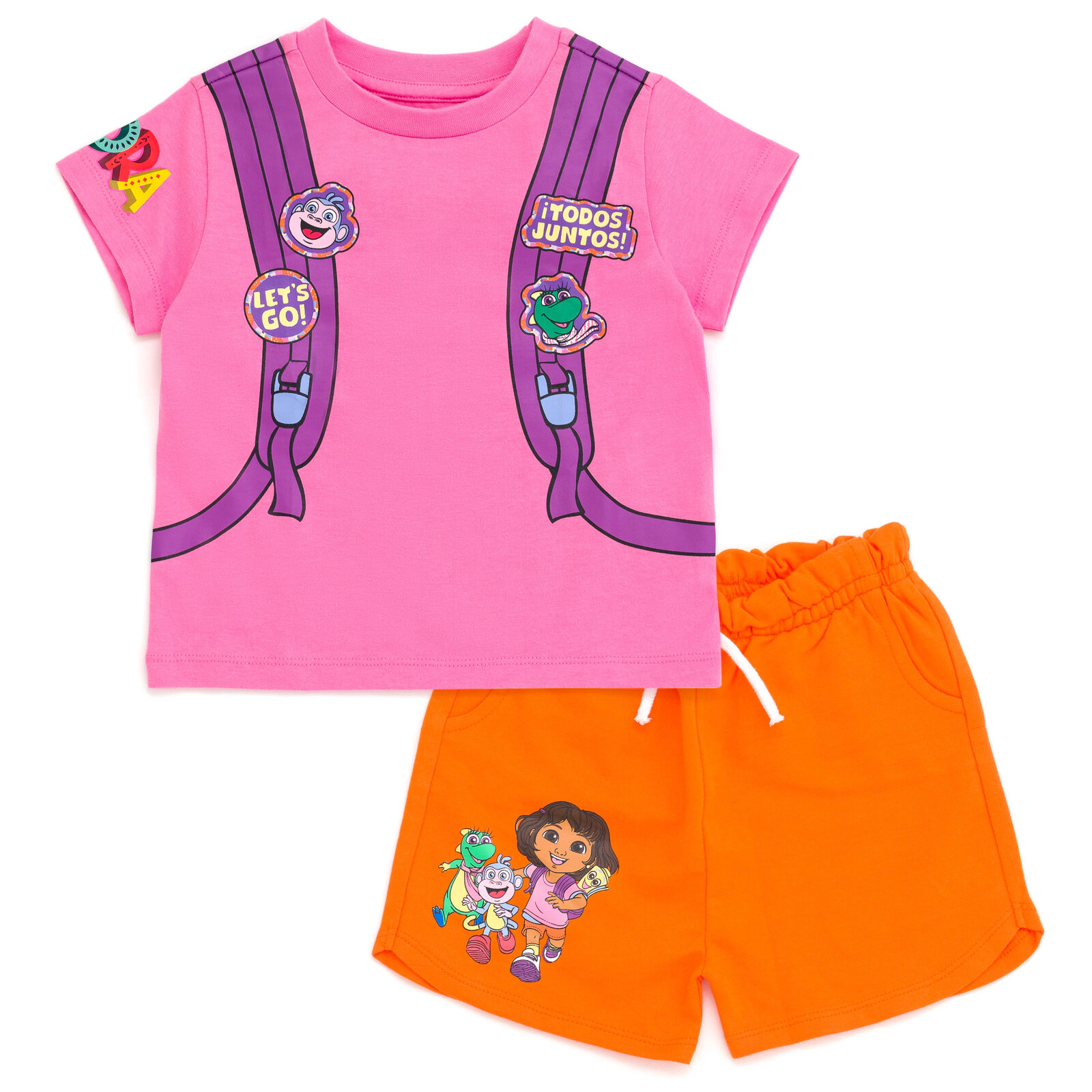 Dora the Explorer Girls' Cosplay 2-Piece Tee and Shorts Set
