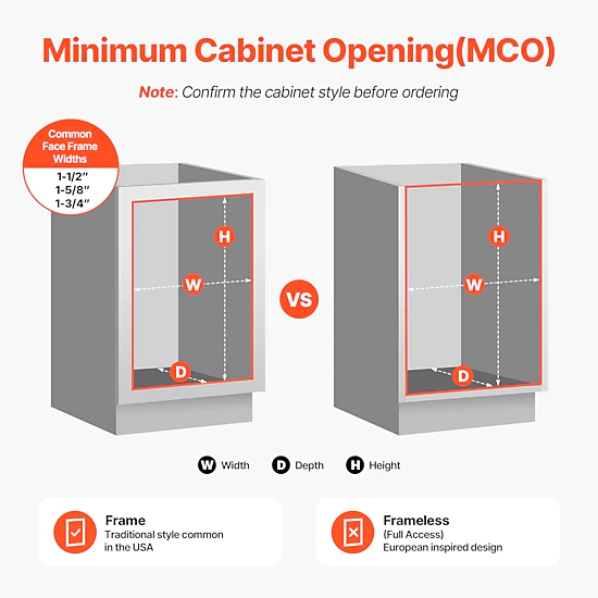 HONGGE Pull-Out Trash Can x2 Double Under Mount Kitchen Waste