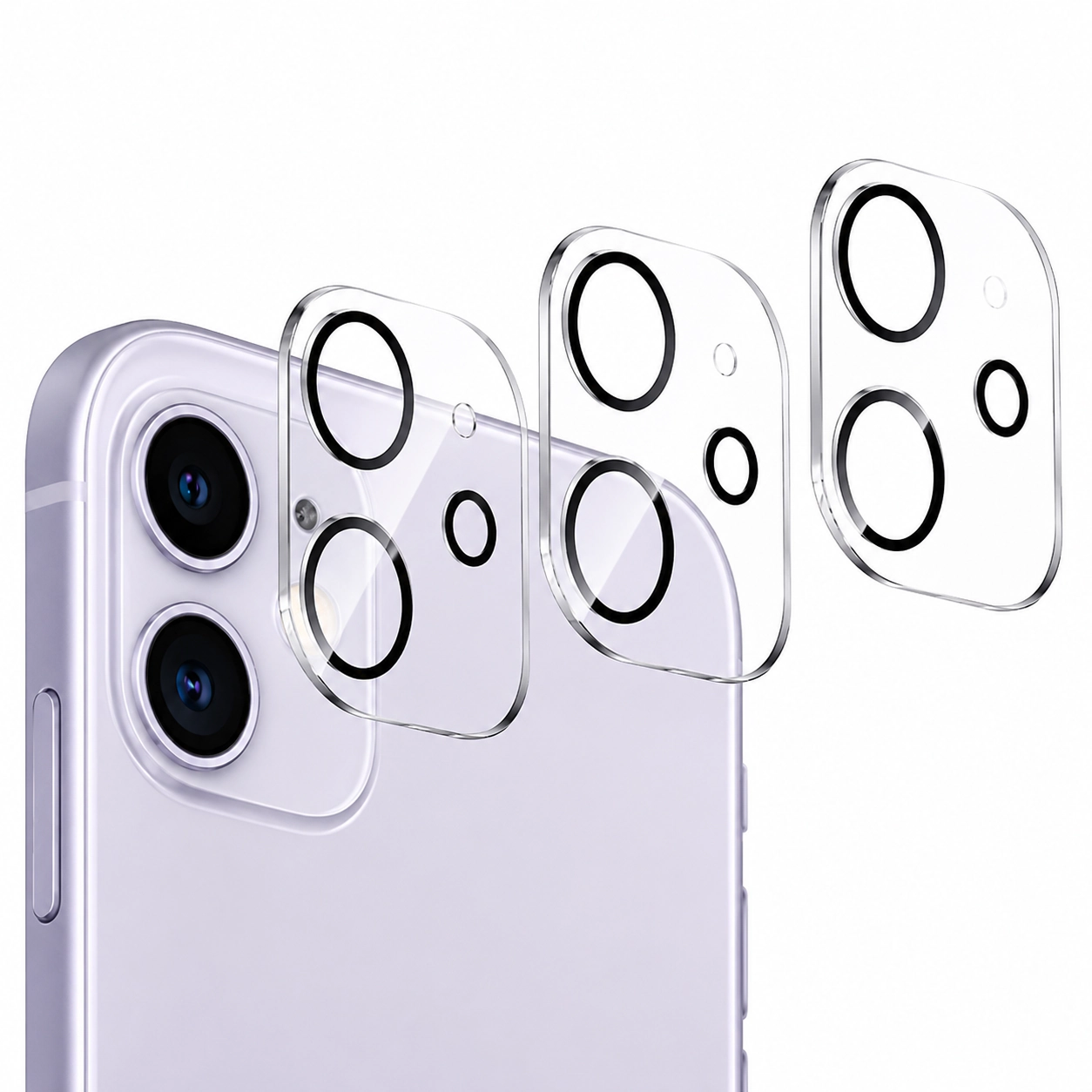 Qixxronics 3-PACK Camera Lens Protector for iPhone Camera Lens Tempered Glass Protector [Night Circle