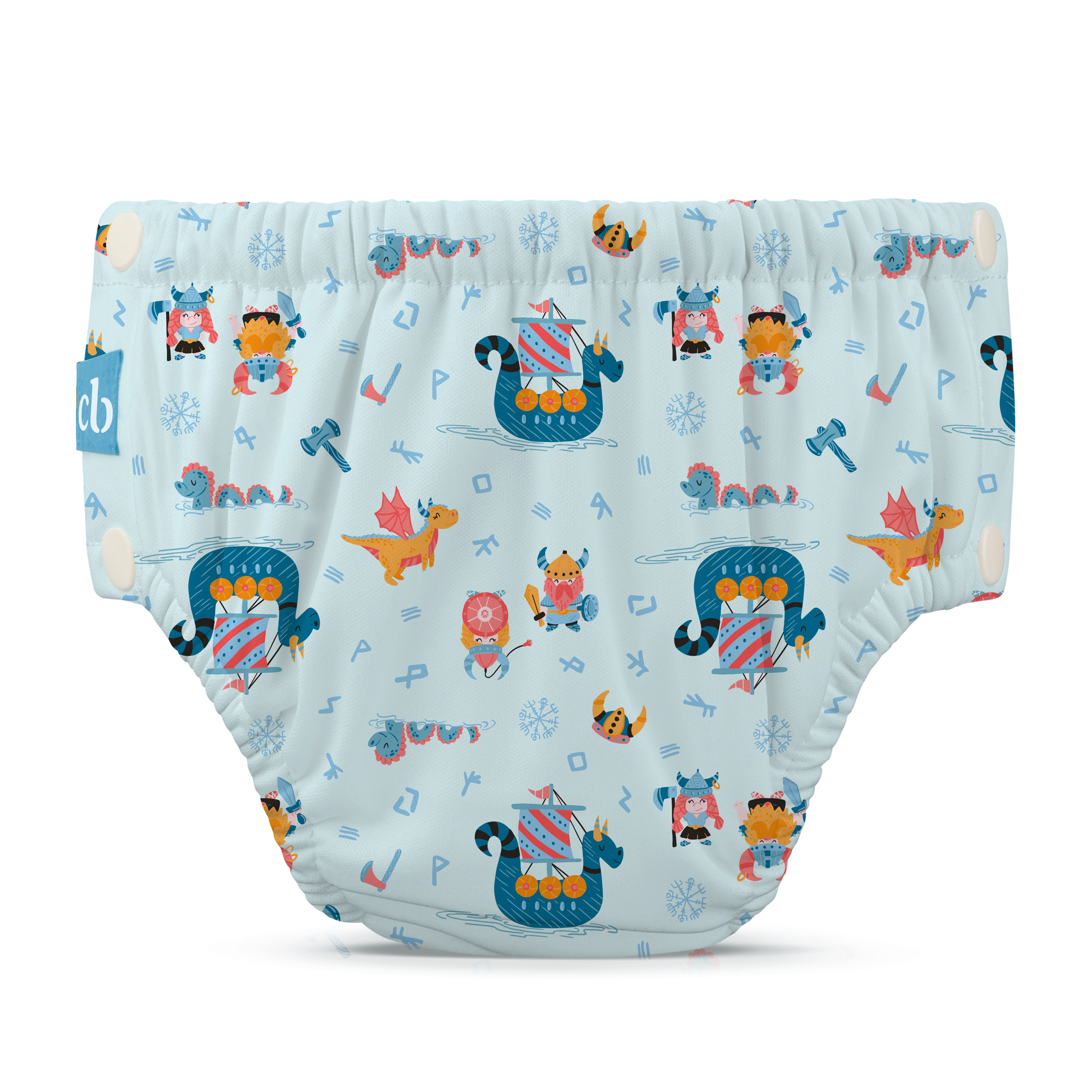 Charlie Banana Reusable Swim Diaper Snaps X-Large - The Vikings