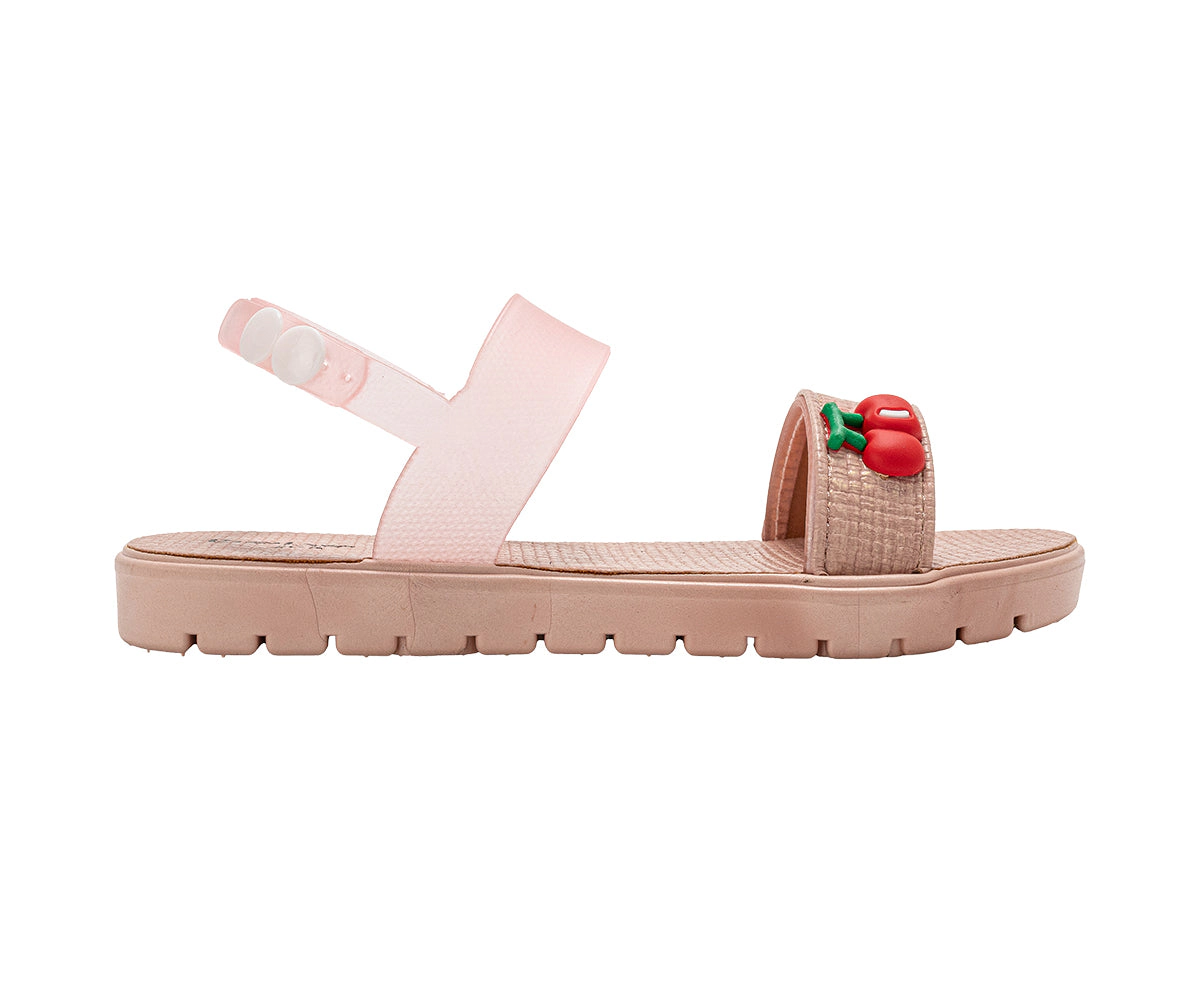 bebe Girl's Sandals - Cute Fashion Flat Sandals, Summer Flats with Fruit Charms and Ankle Strap