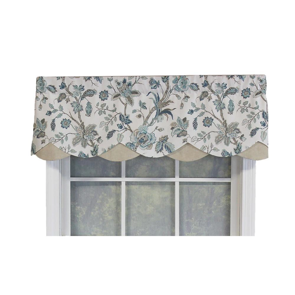 RLF Home Gianna Petticoat Valance Spa. 3"Rod Pocket, Contrast Bottom fabric. 50"W x 15"L