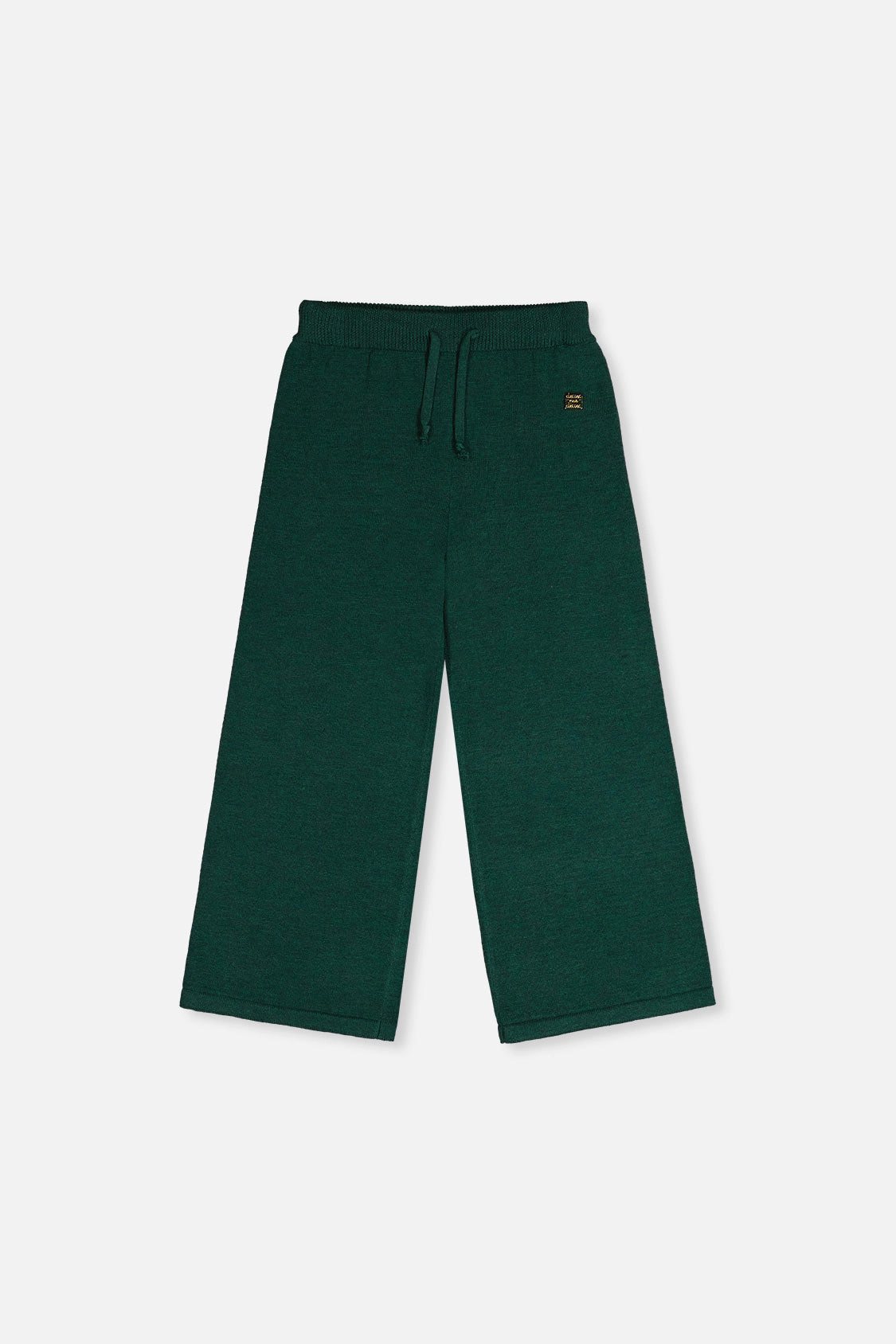 Deux par Girls Drawstring Knitted Wide-Leg Flare Pants