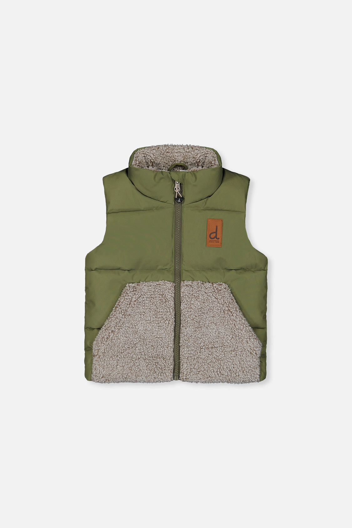 Deux par Boys Quilted Sherpa Sleeveless Mid-Season Vest with Kangaroo Pocket