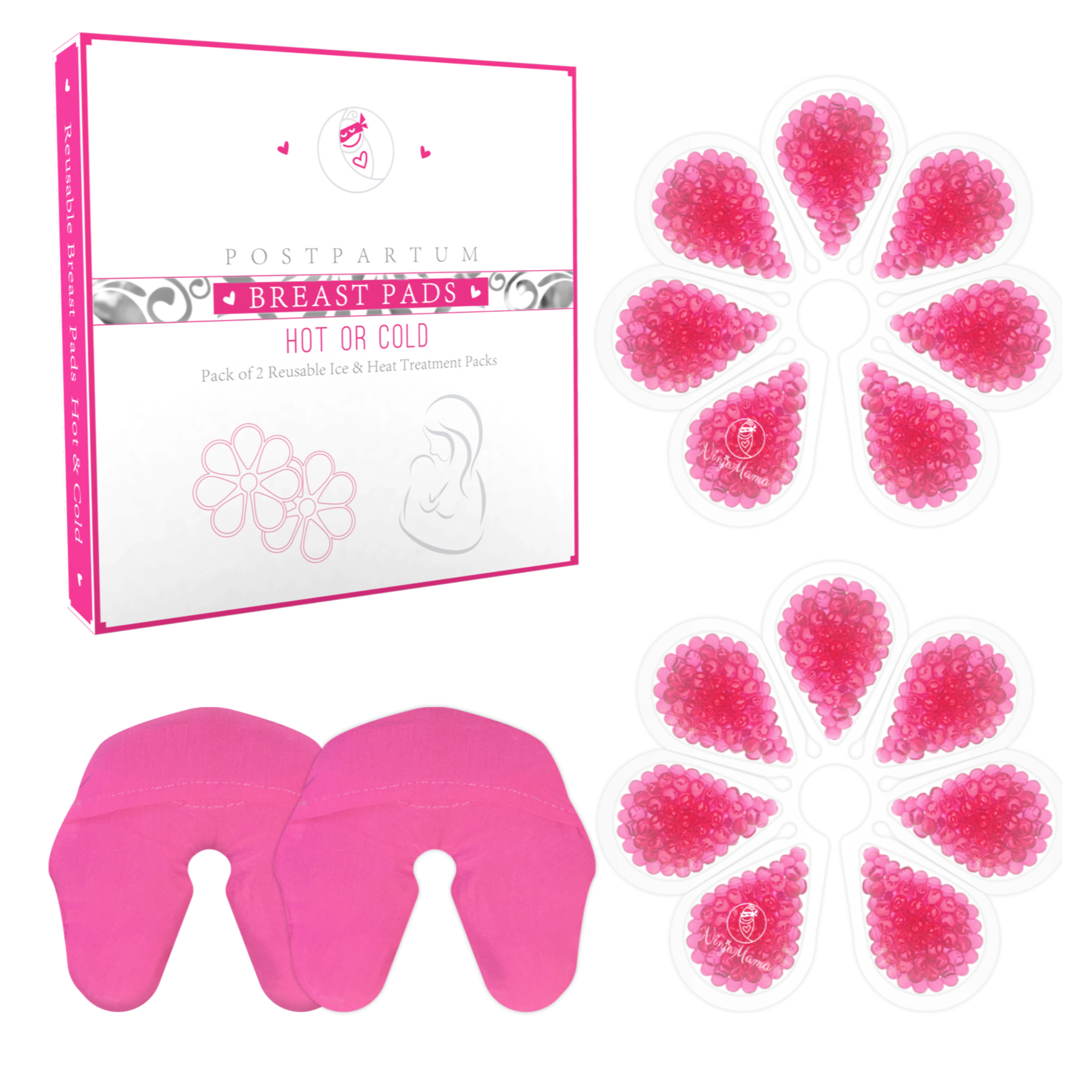 Ninja Mama Women's Breast Therapy Packs Hot or Cold Pack of 2 with 2 Sleeves