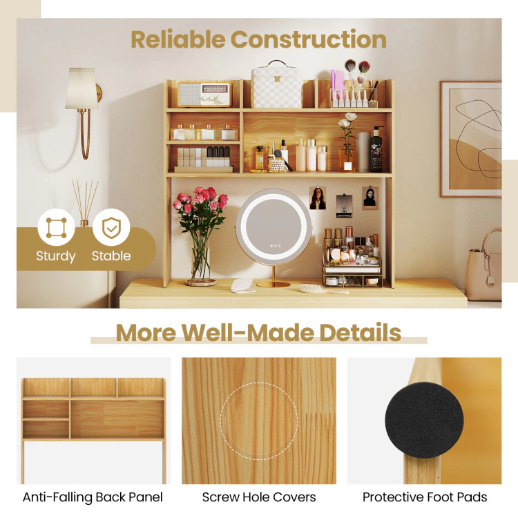 Hivvago Desktop Bookshelf Countertop Storage Hutch with 6 Shelves