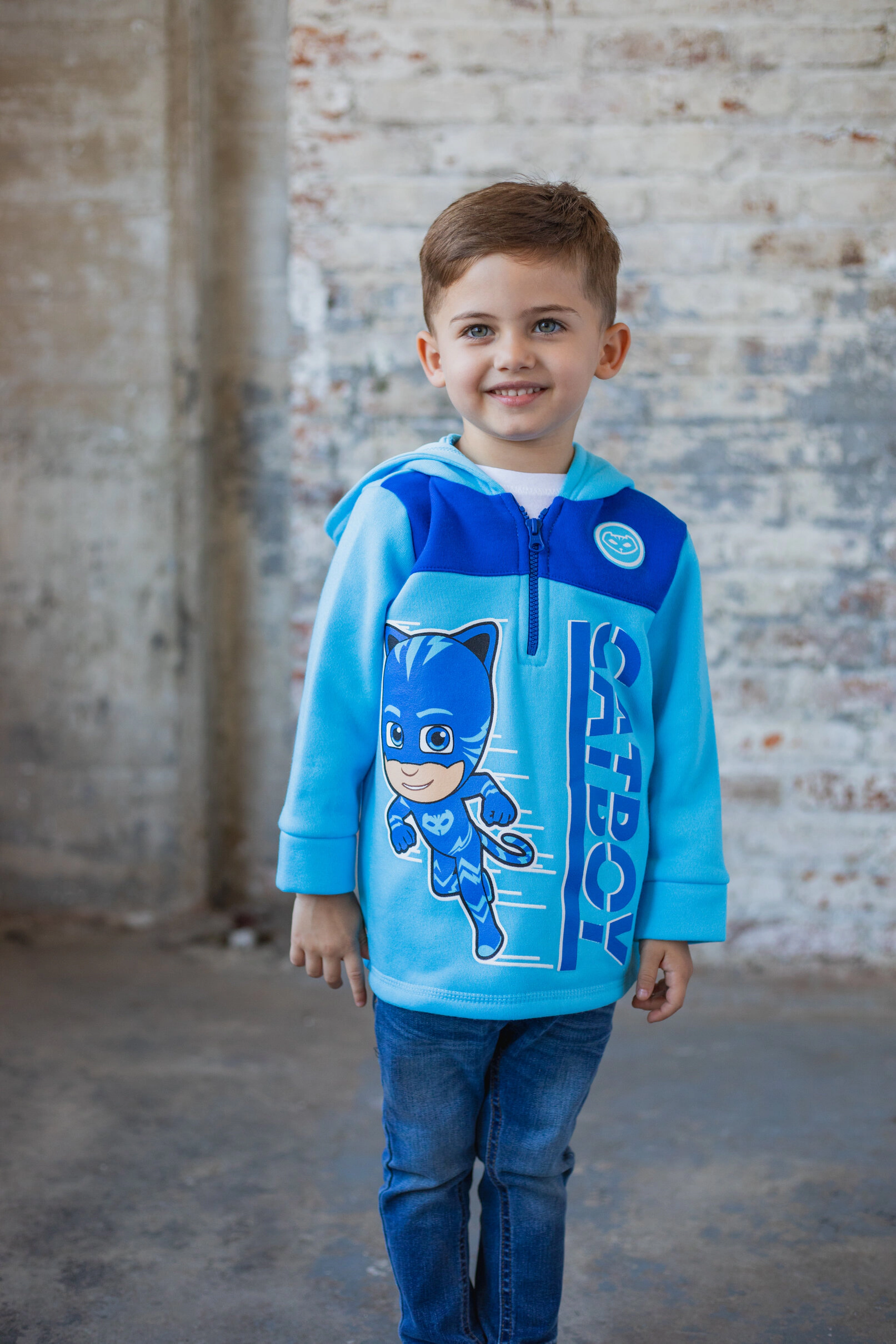PJ Masks Fleece Quarter-Zip Hooded Sweatshirt
