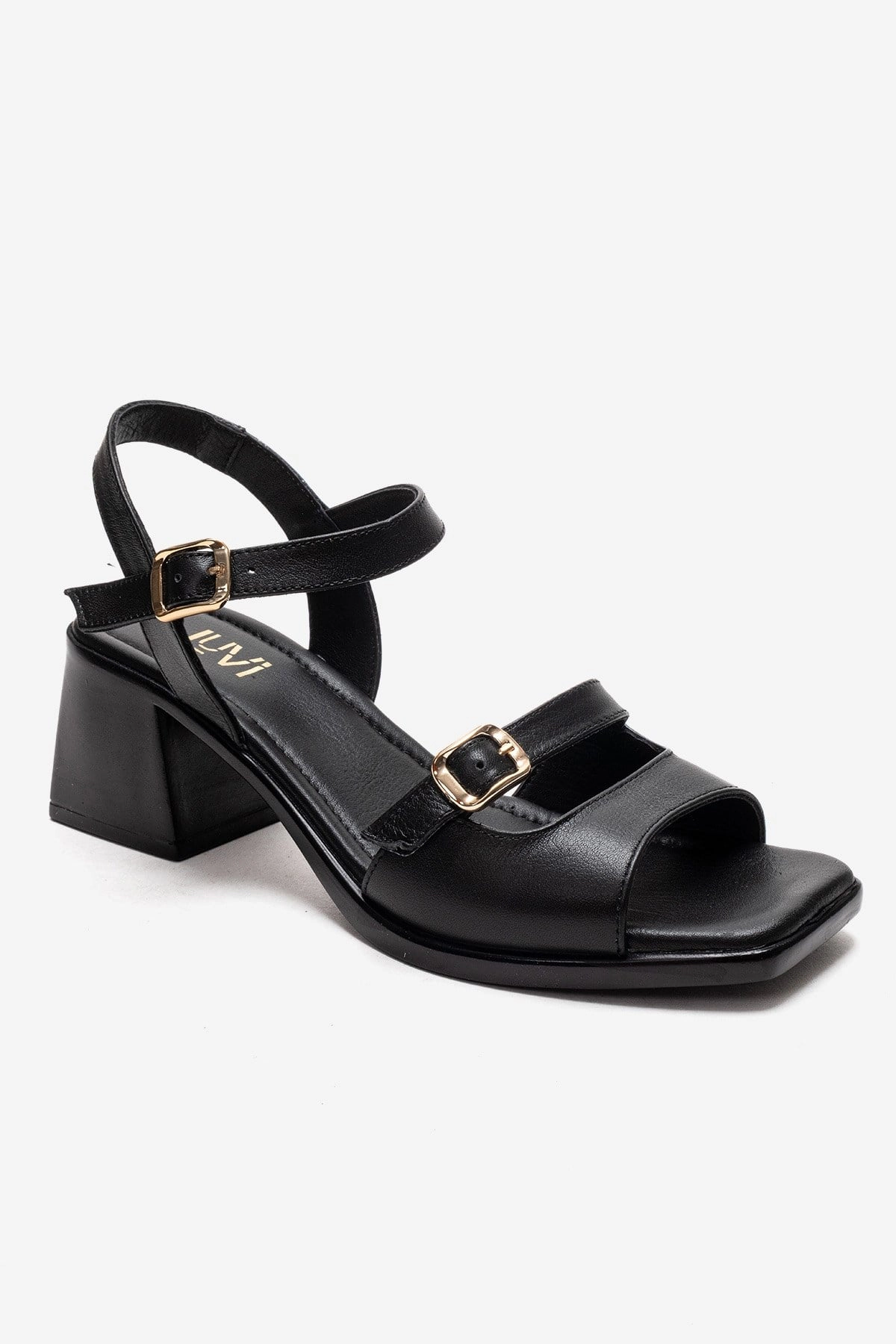 Forever & Always Womens Yolen Leather Block Heel Sandal