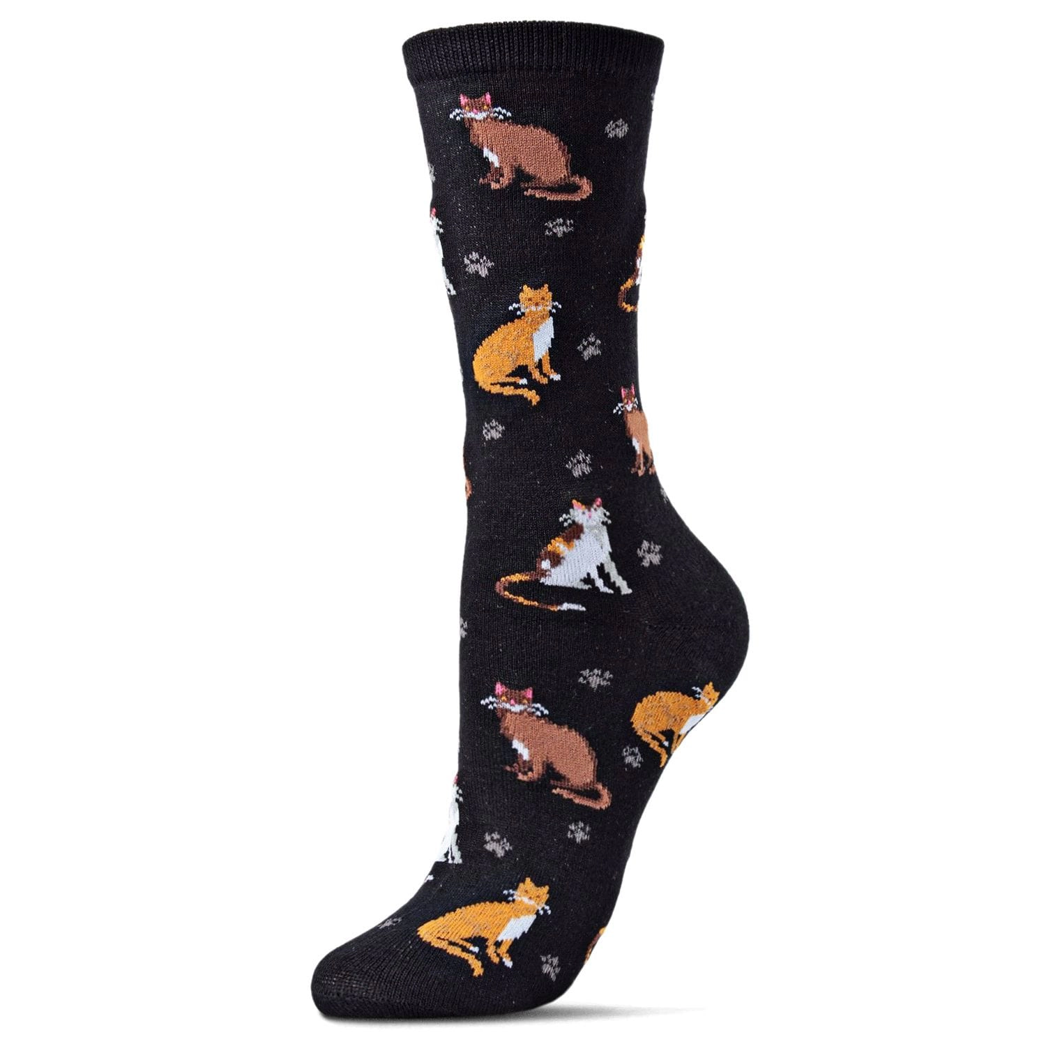 MeMoi Cats & Friend Bamboo Blend Crew Socks