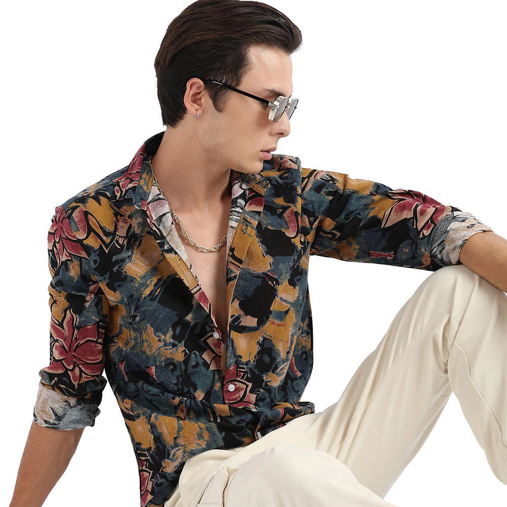 Men's Artistic Flowers Shirt