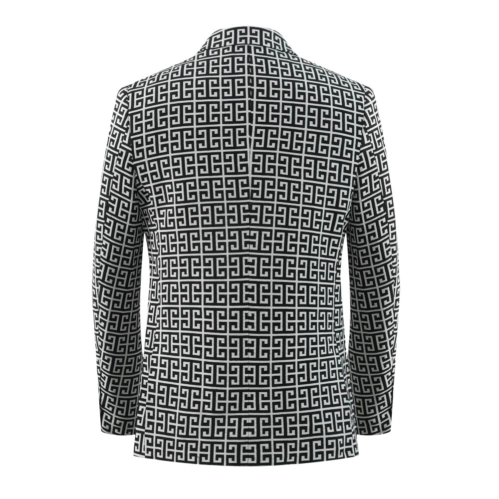 Elie Balleh Men's Slim Fit Logo Brocade Blazer Sports Coat