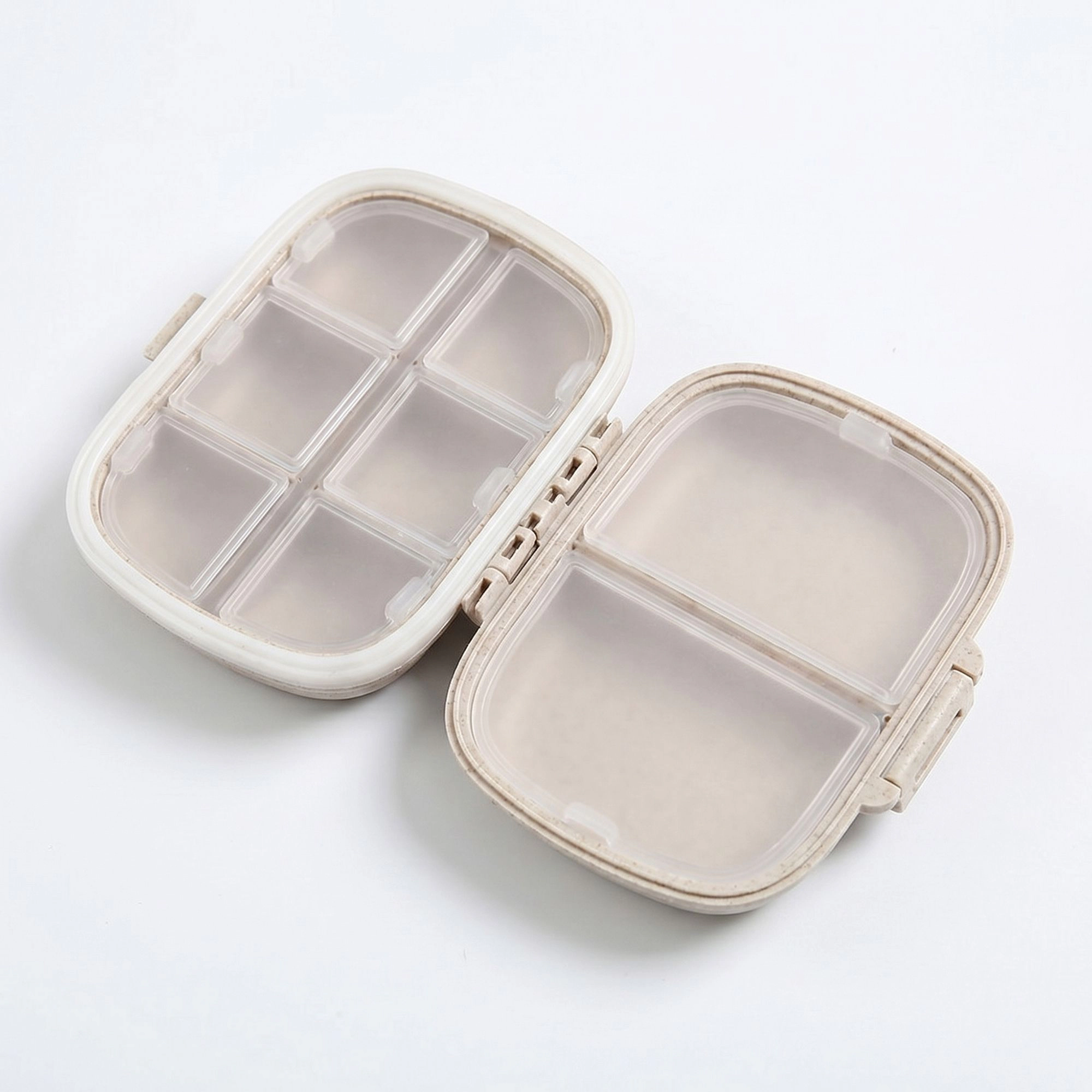 Alilang Women 5-Pcs Travel Pill Organizer Case Set with Multi-Compartments Portable Medication Storage Flip Lid 3.9x2.6x