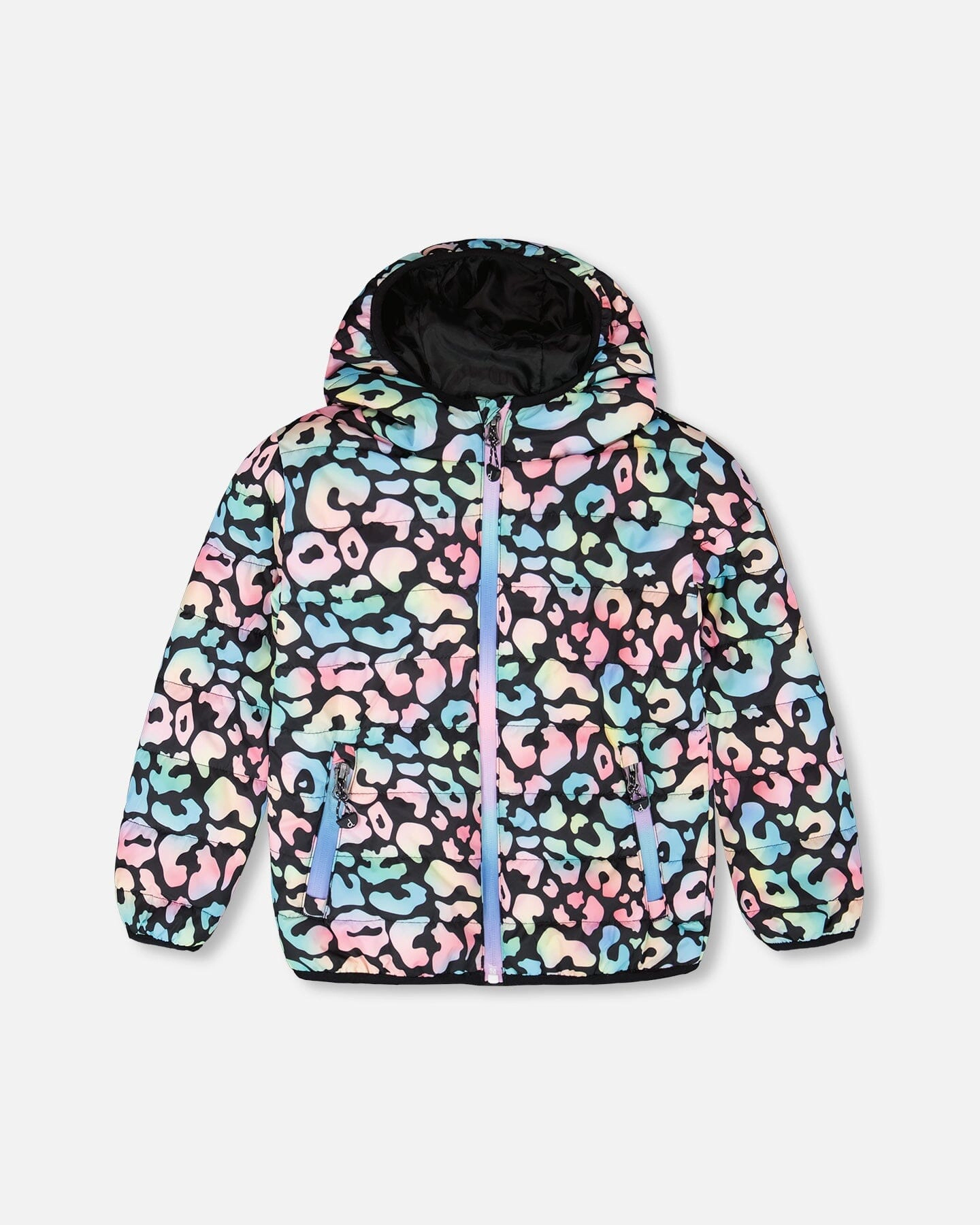Deux par Girls Quilted Mid-Season Jacket Animal Print