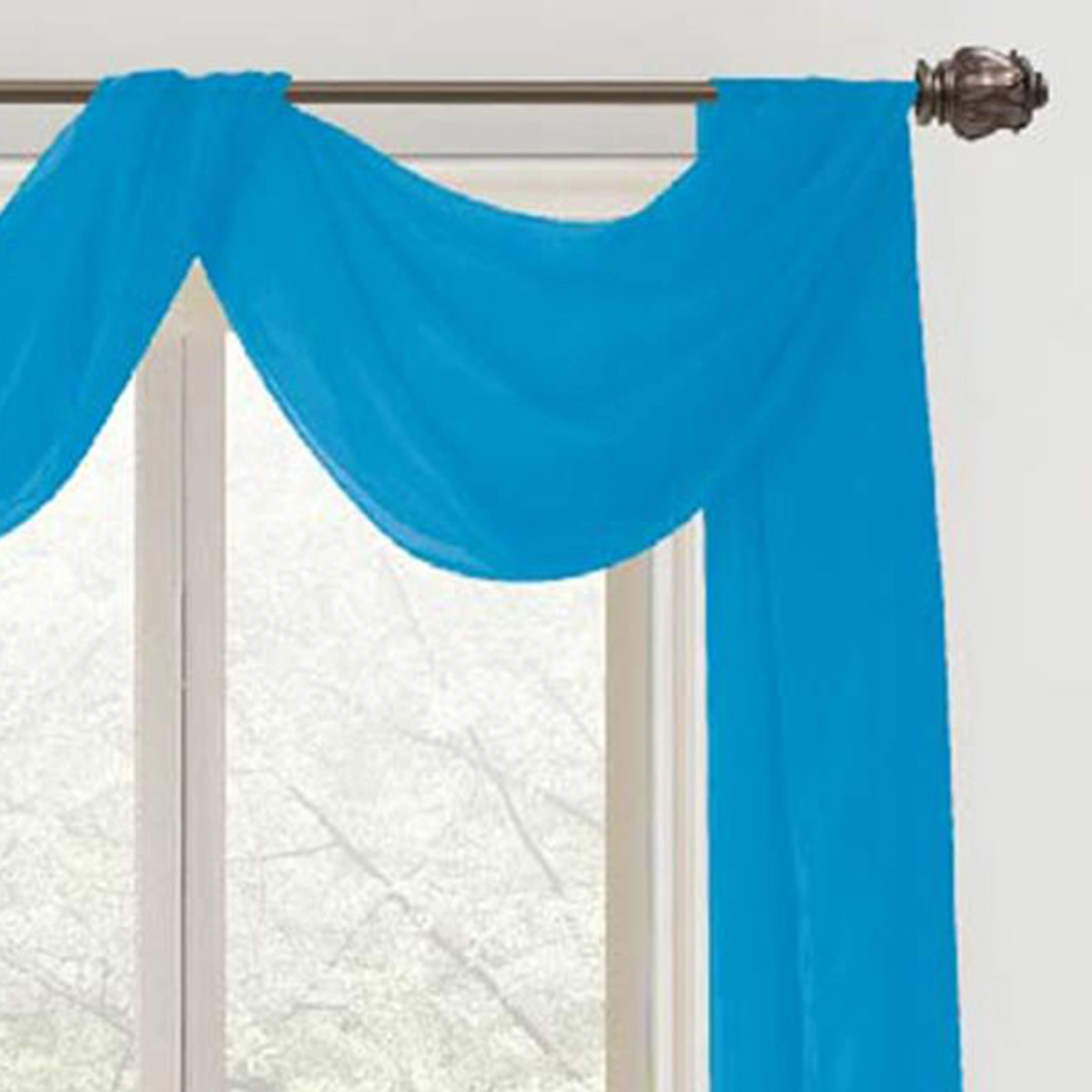RT Designers Collection Celine Sheer Curtain Scarf Valance 55" x 216"