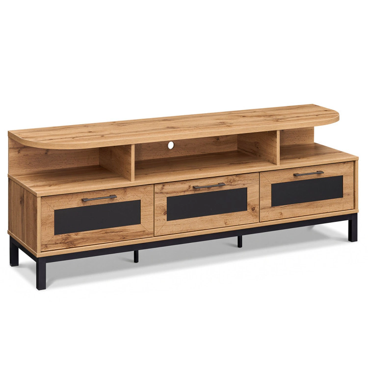 Hivvago Entertainment Center With 3 Storage Drawers And Open Shelves